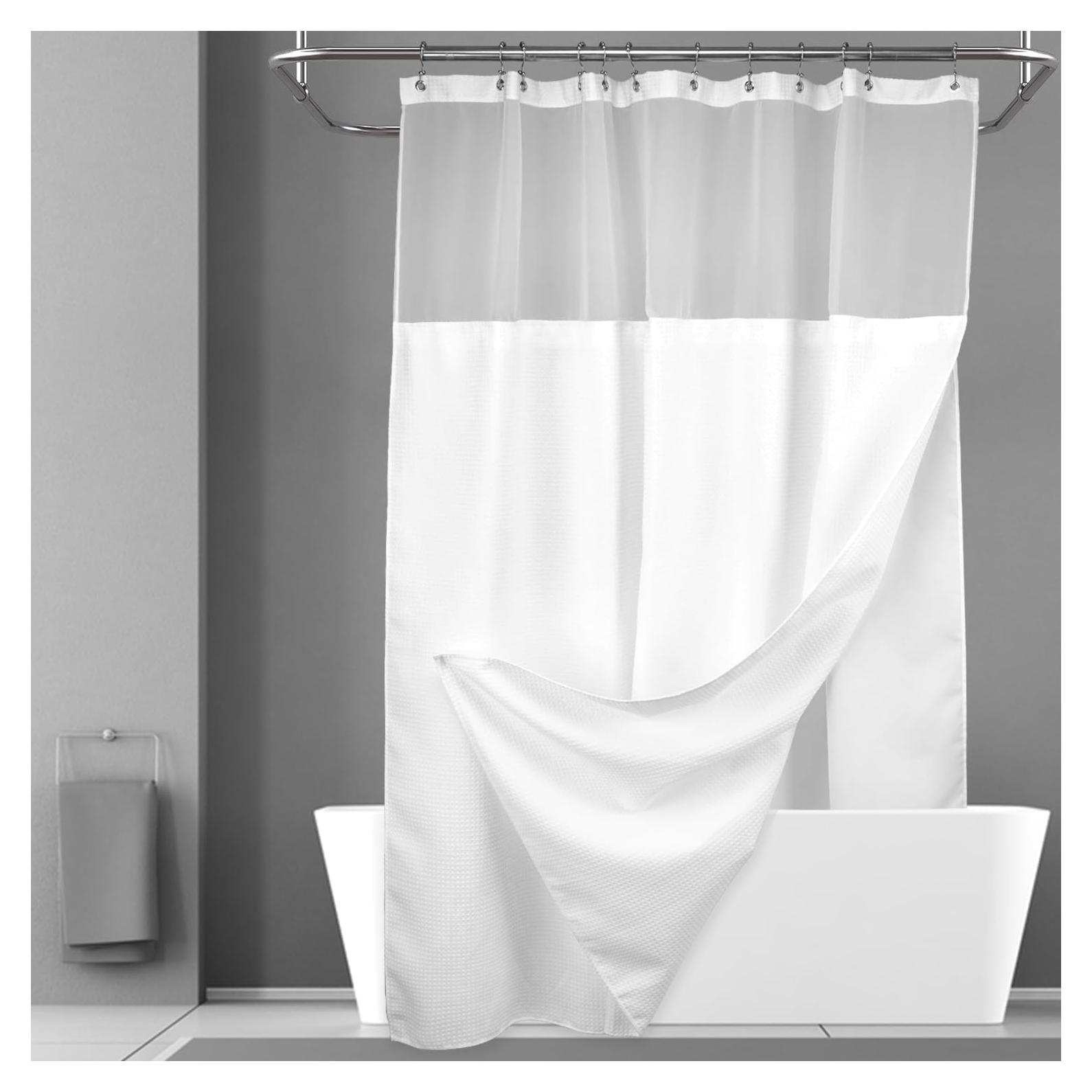 Cortina de Ducha N&Y HOME 71x72 cm con Forro y Ganchos