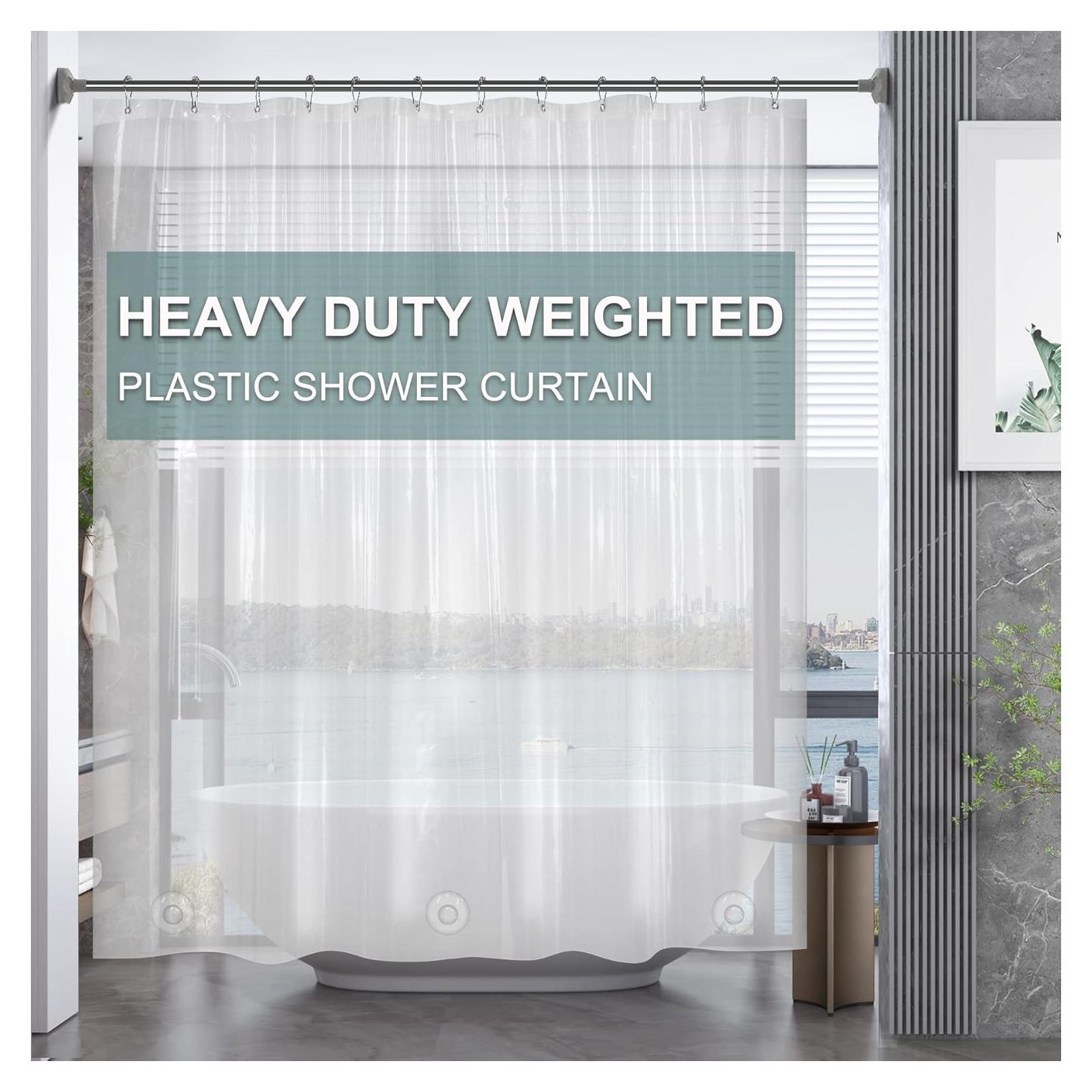 Funda de Ducha Transparente AmazerBath 72x198 cm 8G Pesada Impermeable