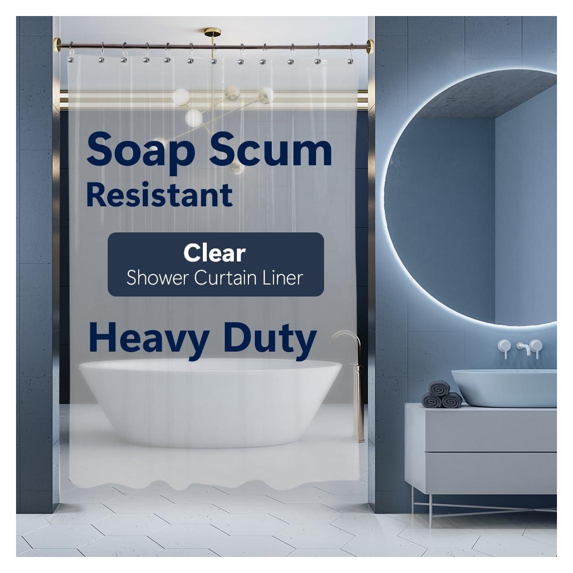 Cortina de Ducha Epica de Vinilo Transparente 1.83m x 1.83m