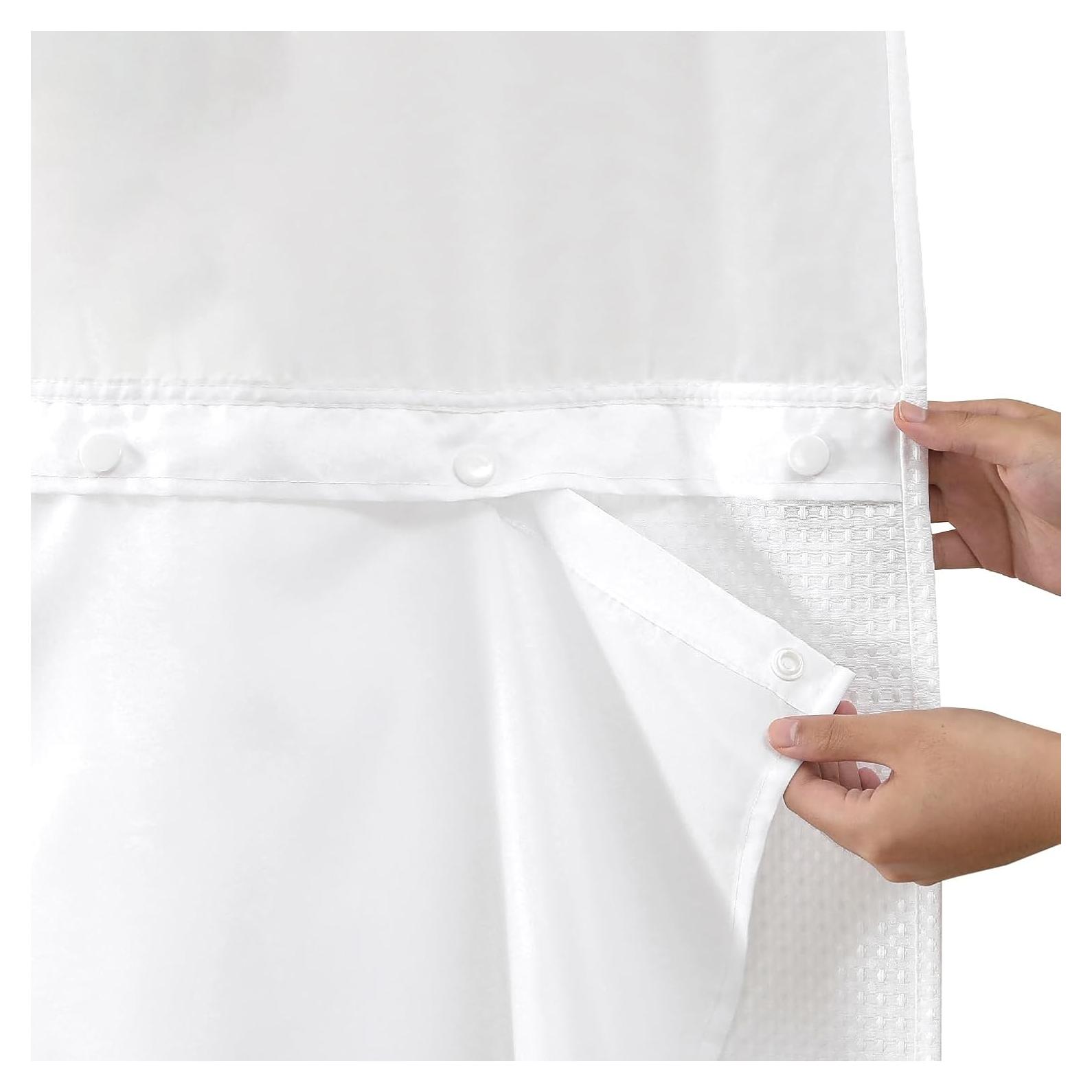 Forro de Cortina de Ducha Desmontable eachope 70x54 Blanco