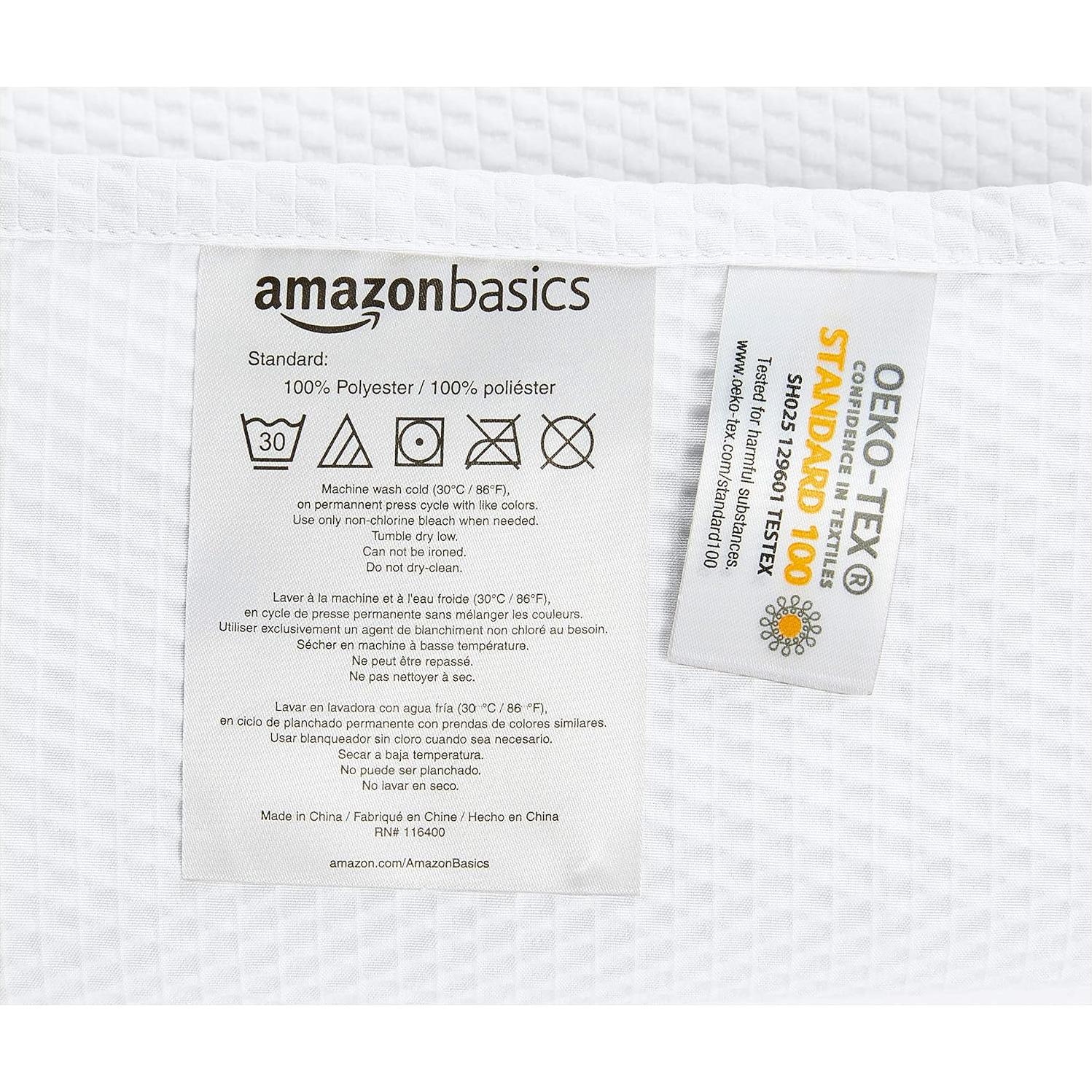 Cortina de Ducha Microfibra Amazon Basics 182.88 cm Blanca