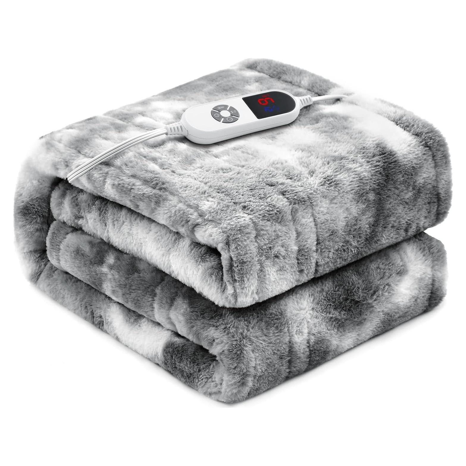 Manta Eléctrica Calentada PTQ 127x152cm Gris Suave 6 Niveles