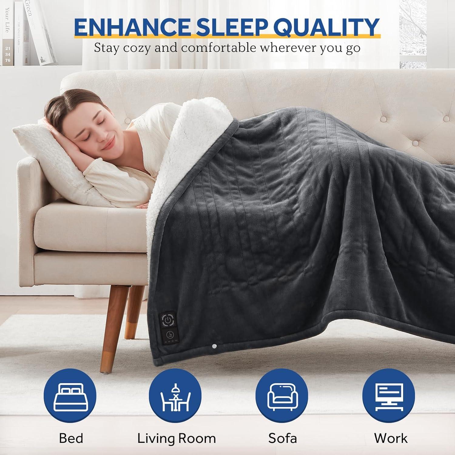 Manta Térmica Sealy 127x152 cm Reversible Franela Sherpa