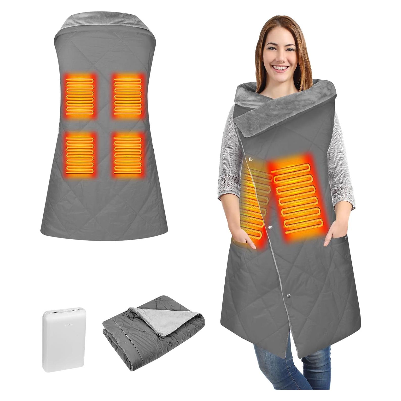 Manta Calentada Eléctrica Diweez Gris 10000mAh 3 Niveles