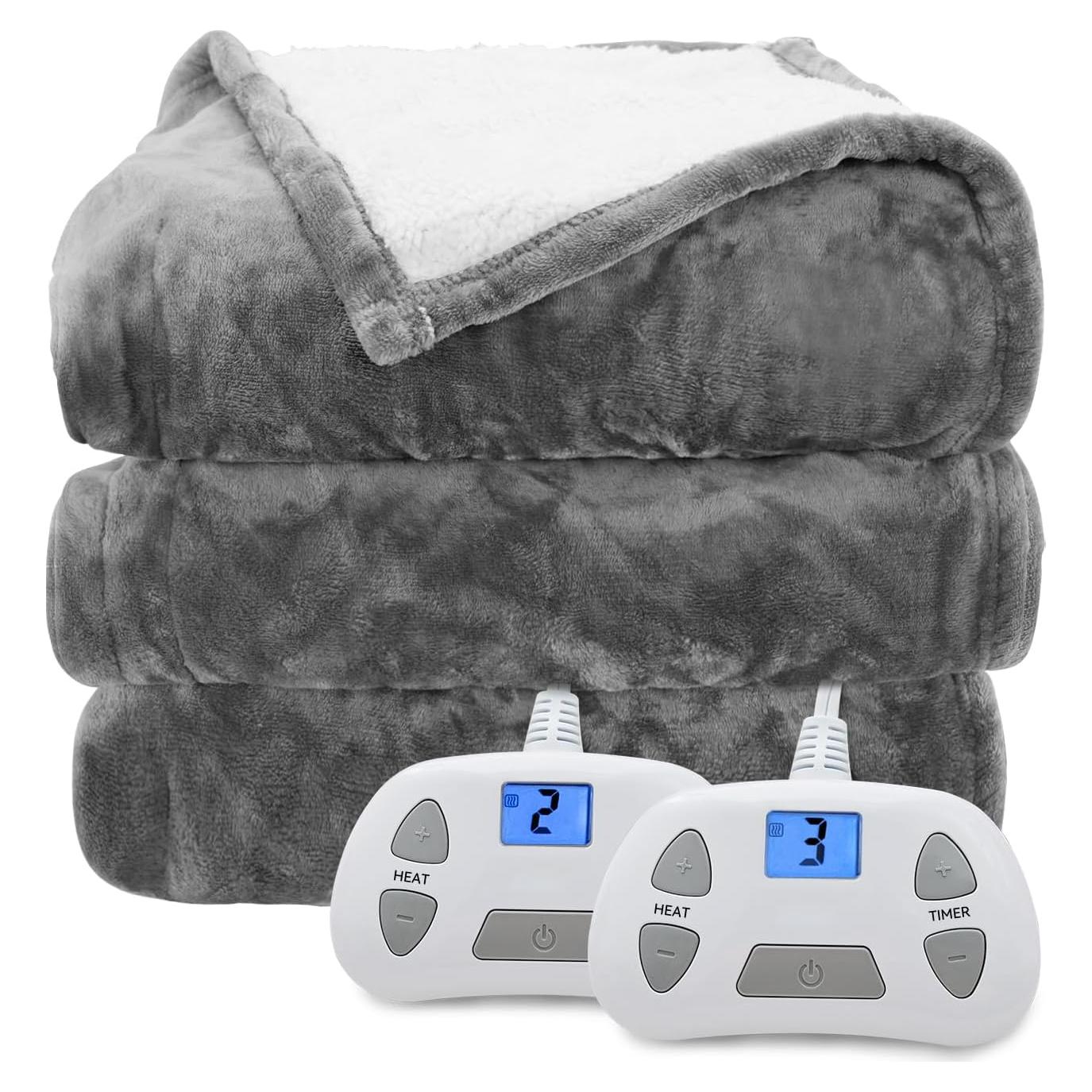 Manta Eléctrica King SoLafeel 254x229cm 10 Niveles Calor Gris