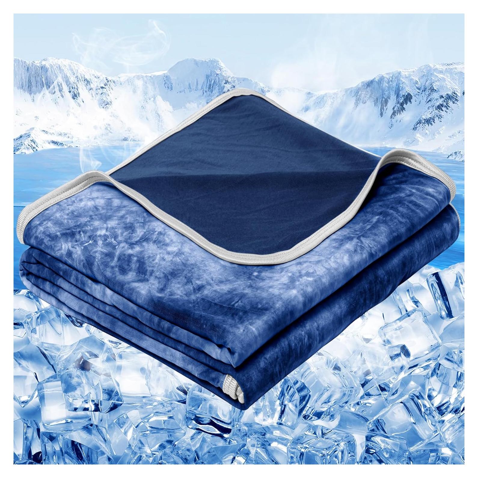 Manta Refrigerante Inhand Queen 90x90 cm Nylon Tie Dye Navy