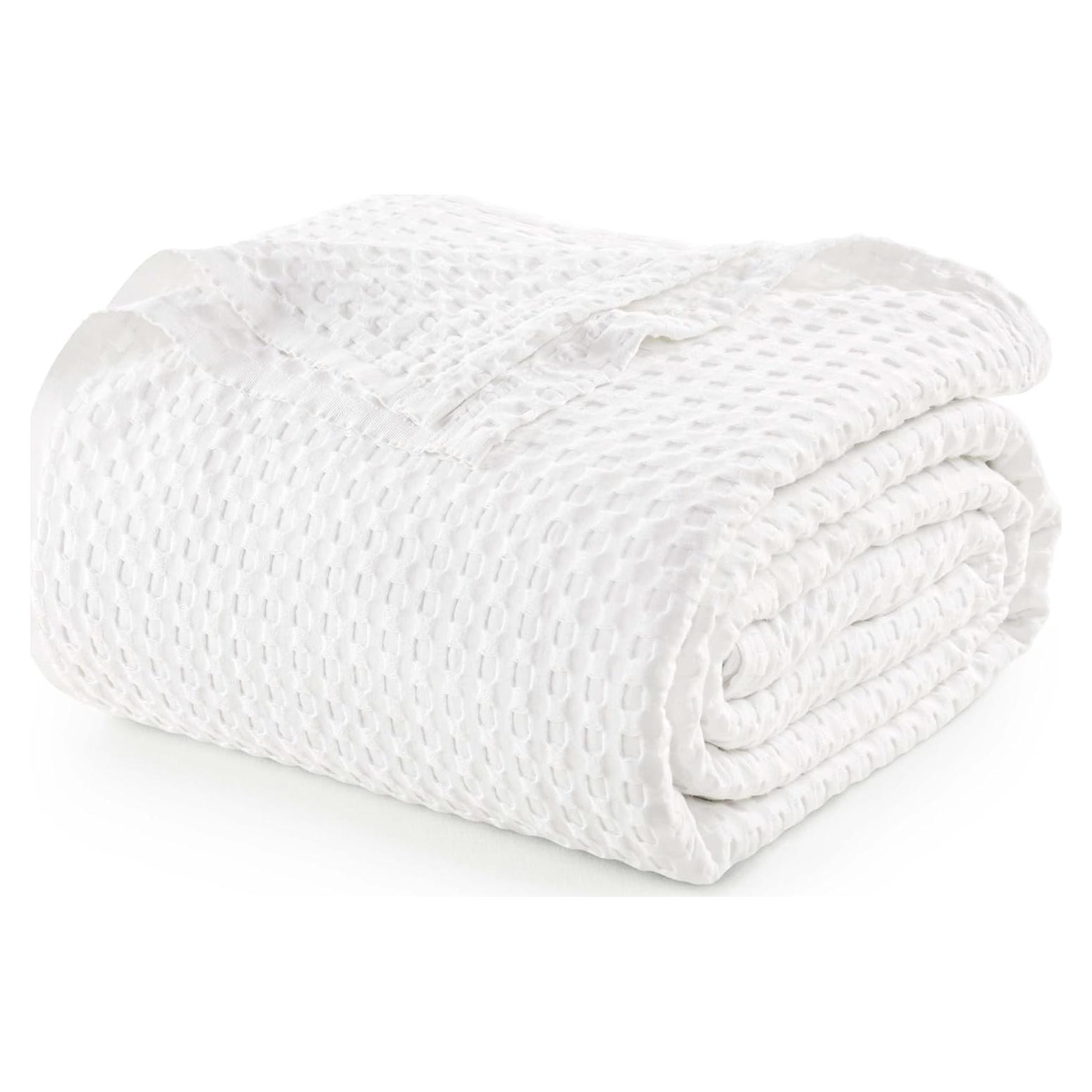 Manta de Waffle Blanca Utopia Bedding 100% Algodón 228.6x182.9 cm