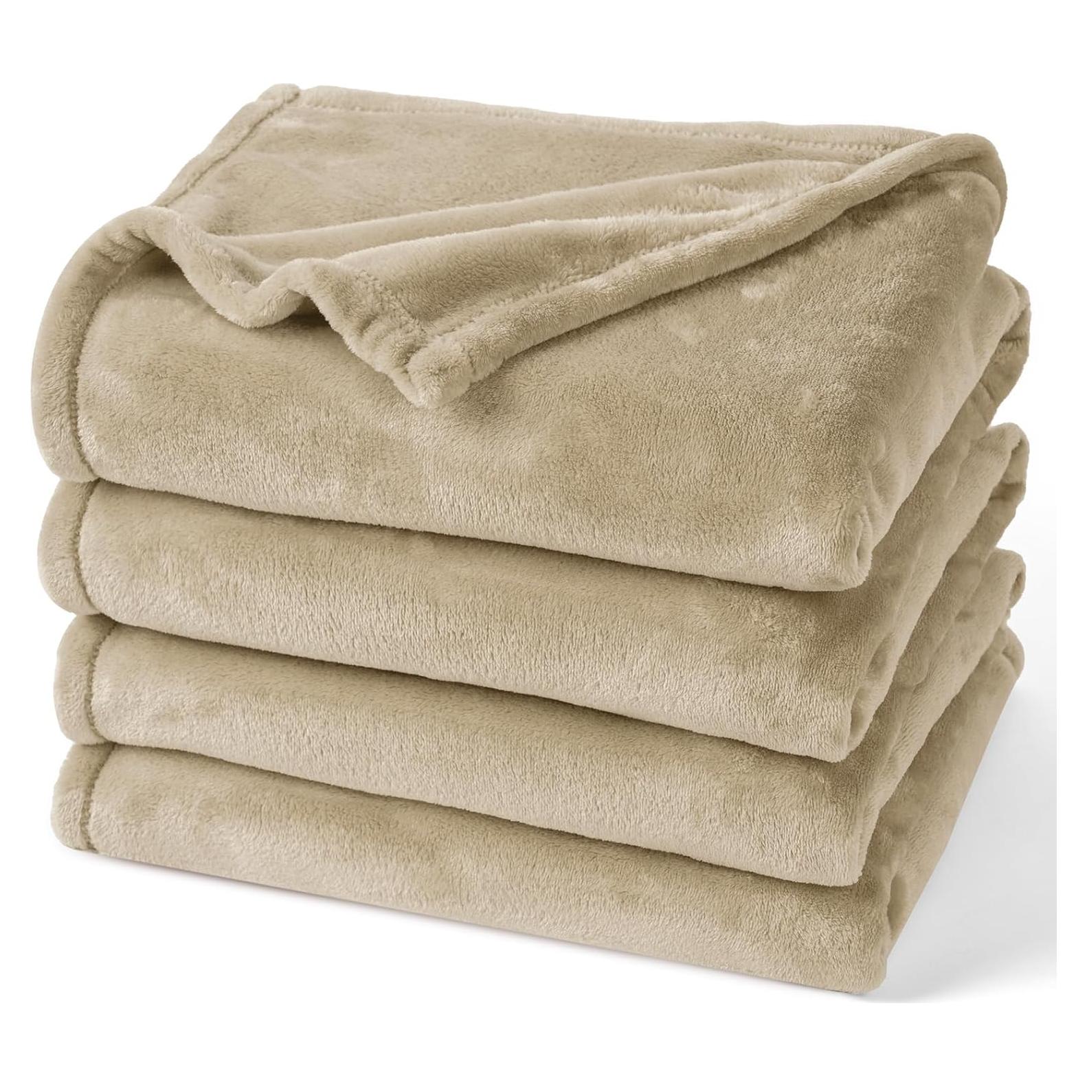 Manta de forro polar PHF Queen 228.6x228.6 cm caqui 300GSM