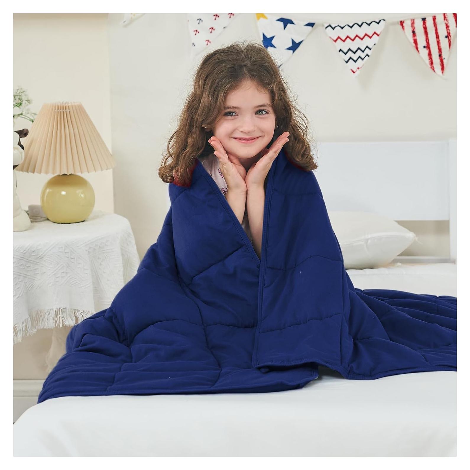 Manta con Peso para Niños Yescool 3.18 kg 104x152 cm Azul