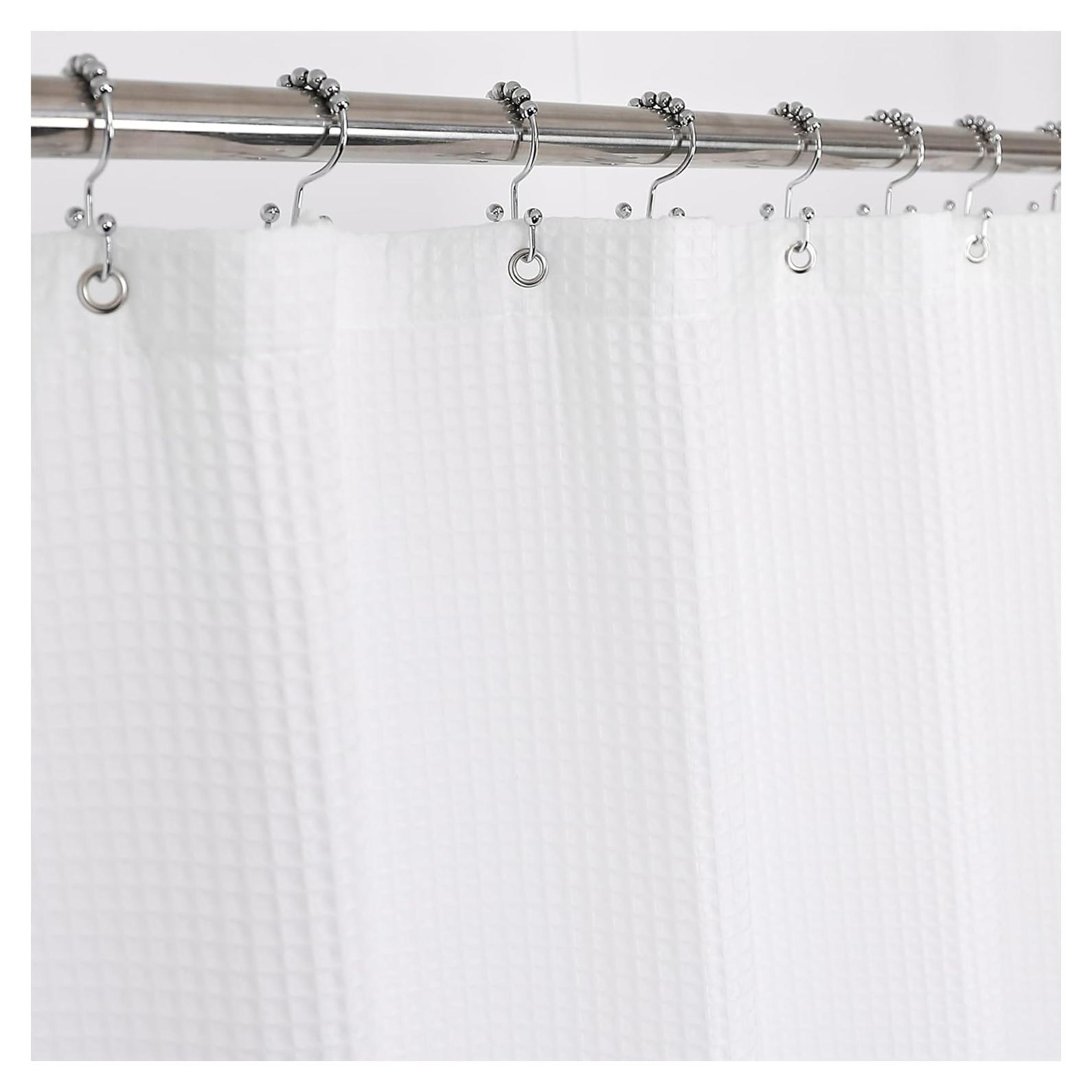 Cortina de Ducha Barossa Design Algodón Waffle Blanca 182.88 cm