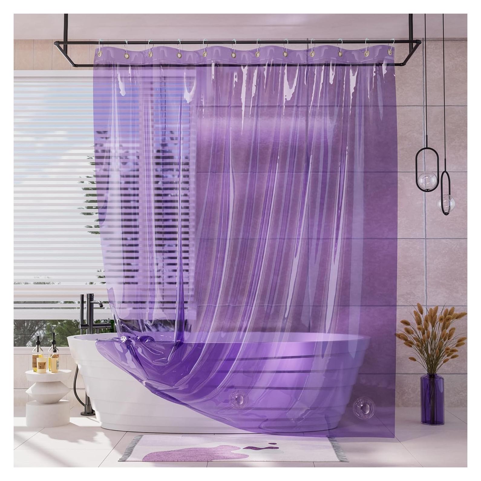 Cortina de Ducha AmazerBath 72x72 cm Lavanda Arcoíris 100% EVA