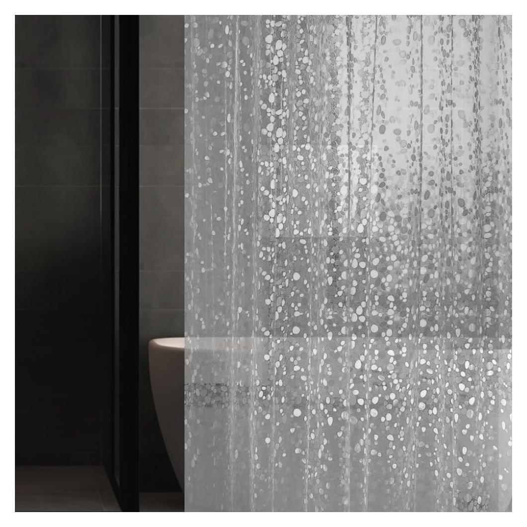 Cortina de Ducha Hereisa 3D Piedra Impermeable 180x180 cm