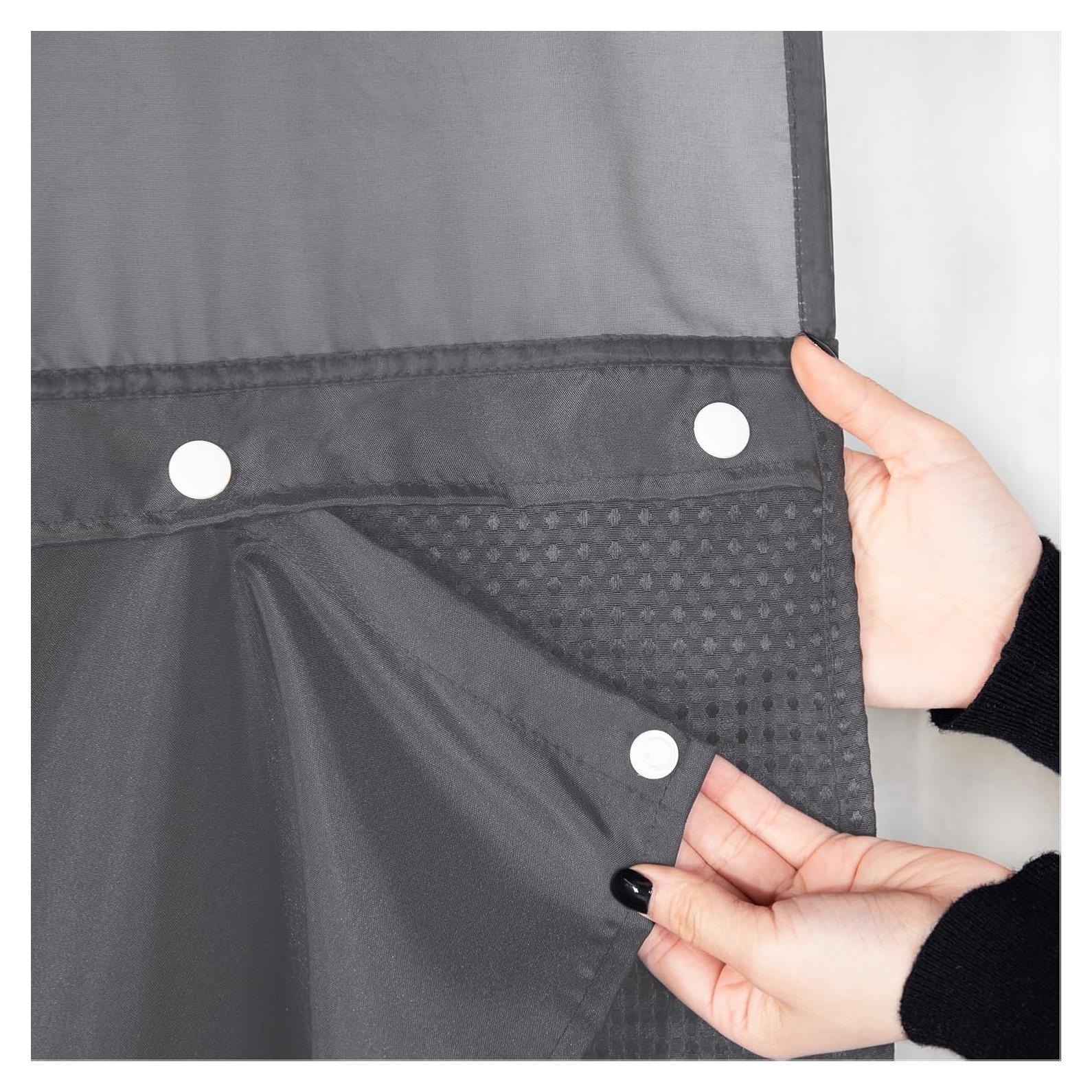 Forro de Cortina de Ducha Removible eachope 178x137 cm Gris