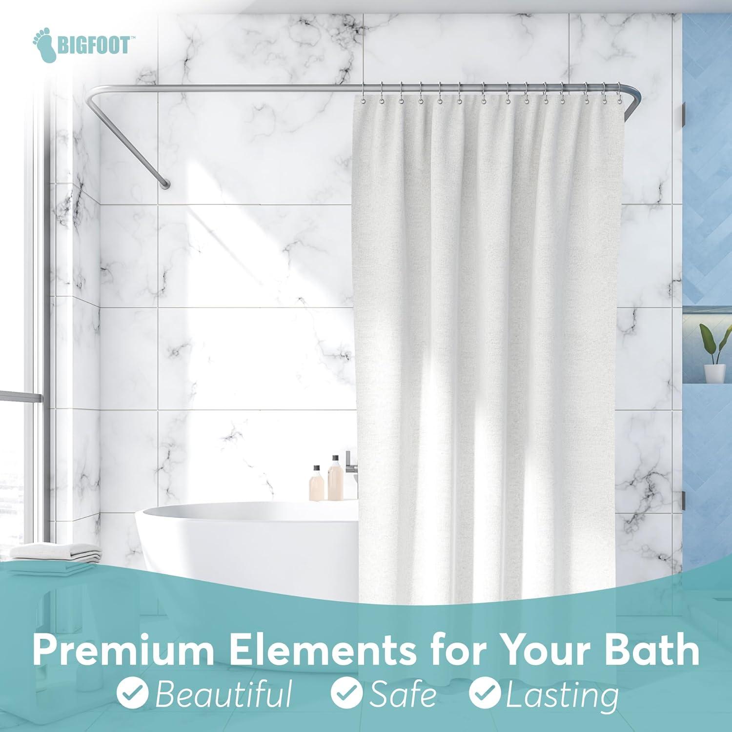 Ganchos para Cortina de Ducha BigFoot, Acero Inoxidable, 12 Piezas