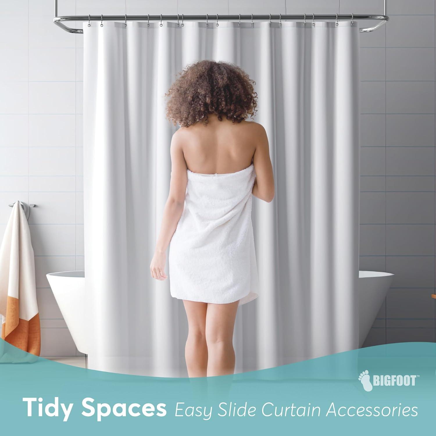 Ganchos para Cortina de Ducha BigFoot, Acero Inoxidable, 12 Piezas