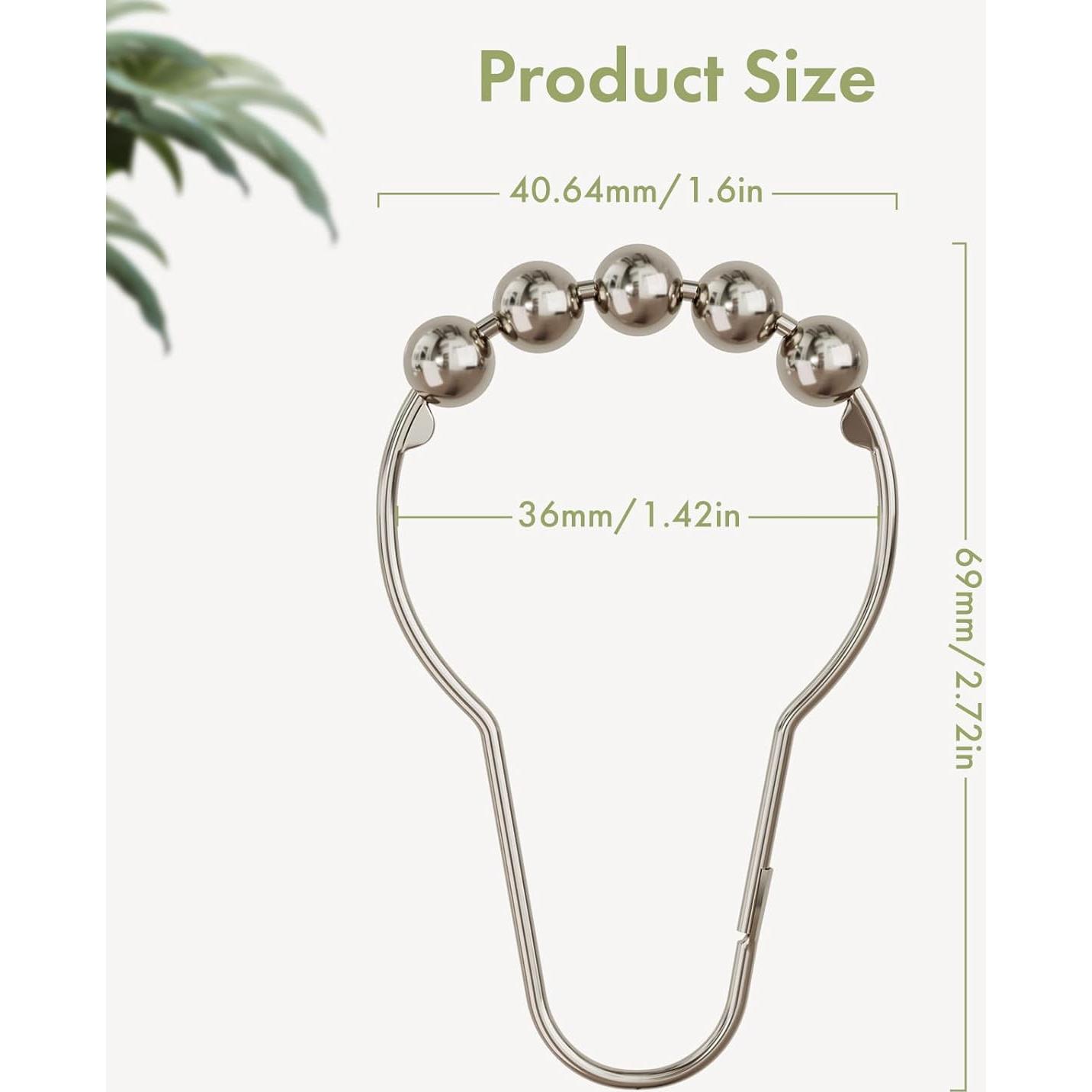 Ganchos para Cortina de Ducha Amazer de Acero Inoxidable - Juego de 12