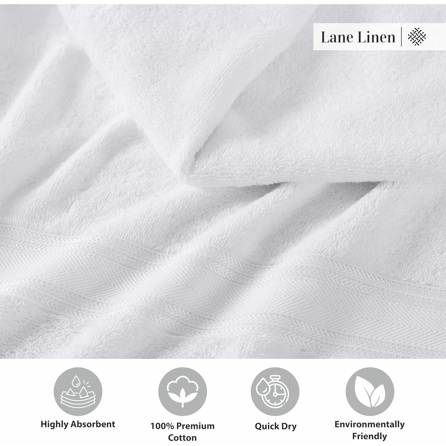 Juego de Toallas de Baño de Lujo LANE LINEN 18 Pzs Algodón 100%