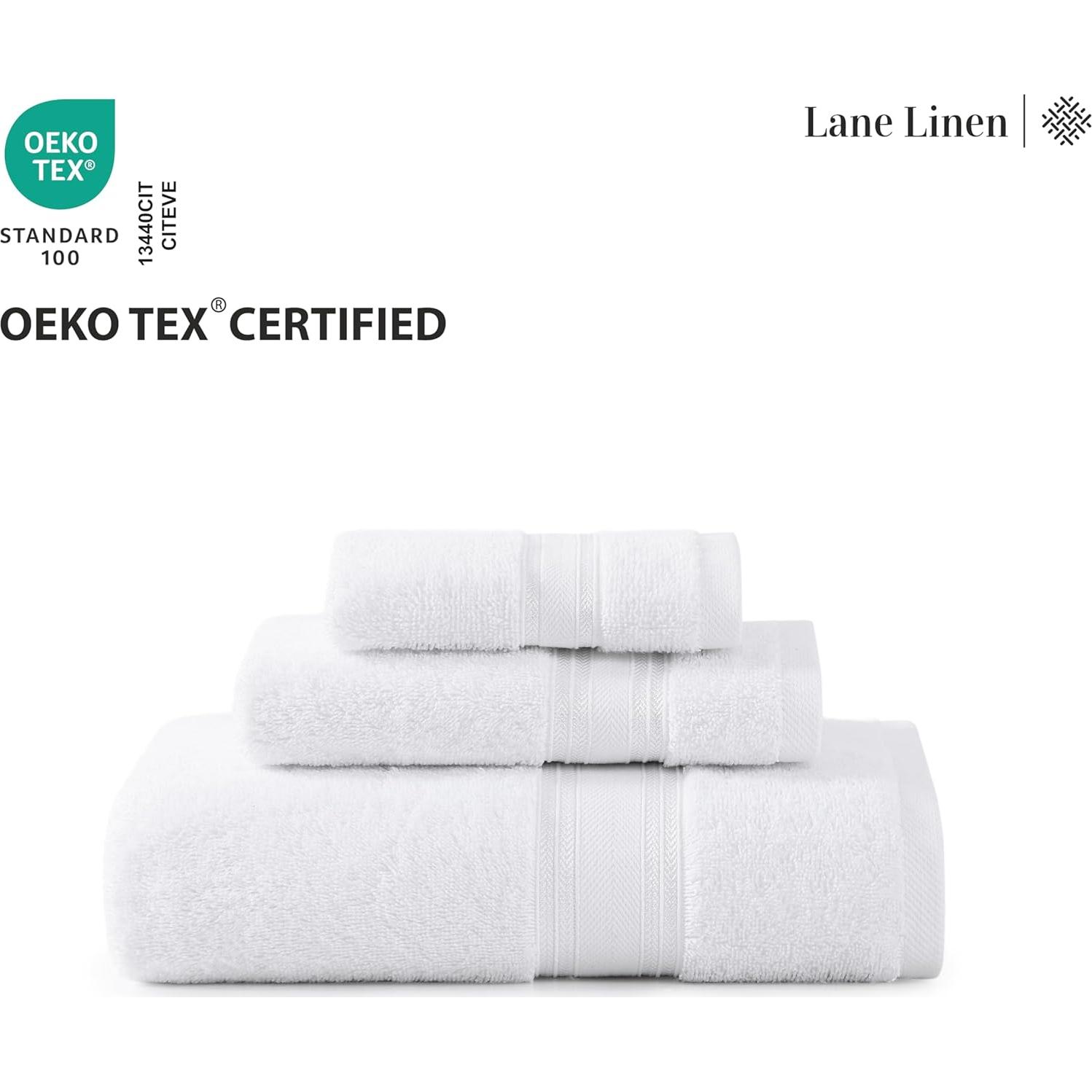 Juego de Toallas de Baño de Lujo LANE LINEN 18 Pzs Algodón 100%