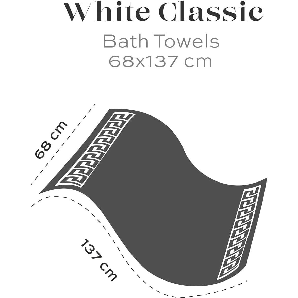 Juego de Toallas de Baño Lujo Clásico Blanco 4 Piezas 700 GSM