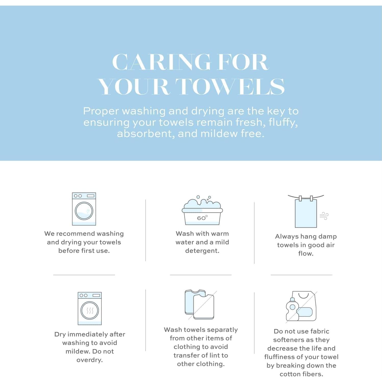 Juego de Toallas de Baño Lujo Clásico Blanco 4 Piezas 700 GSM