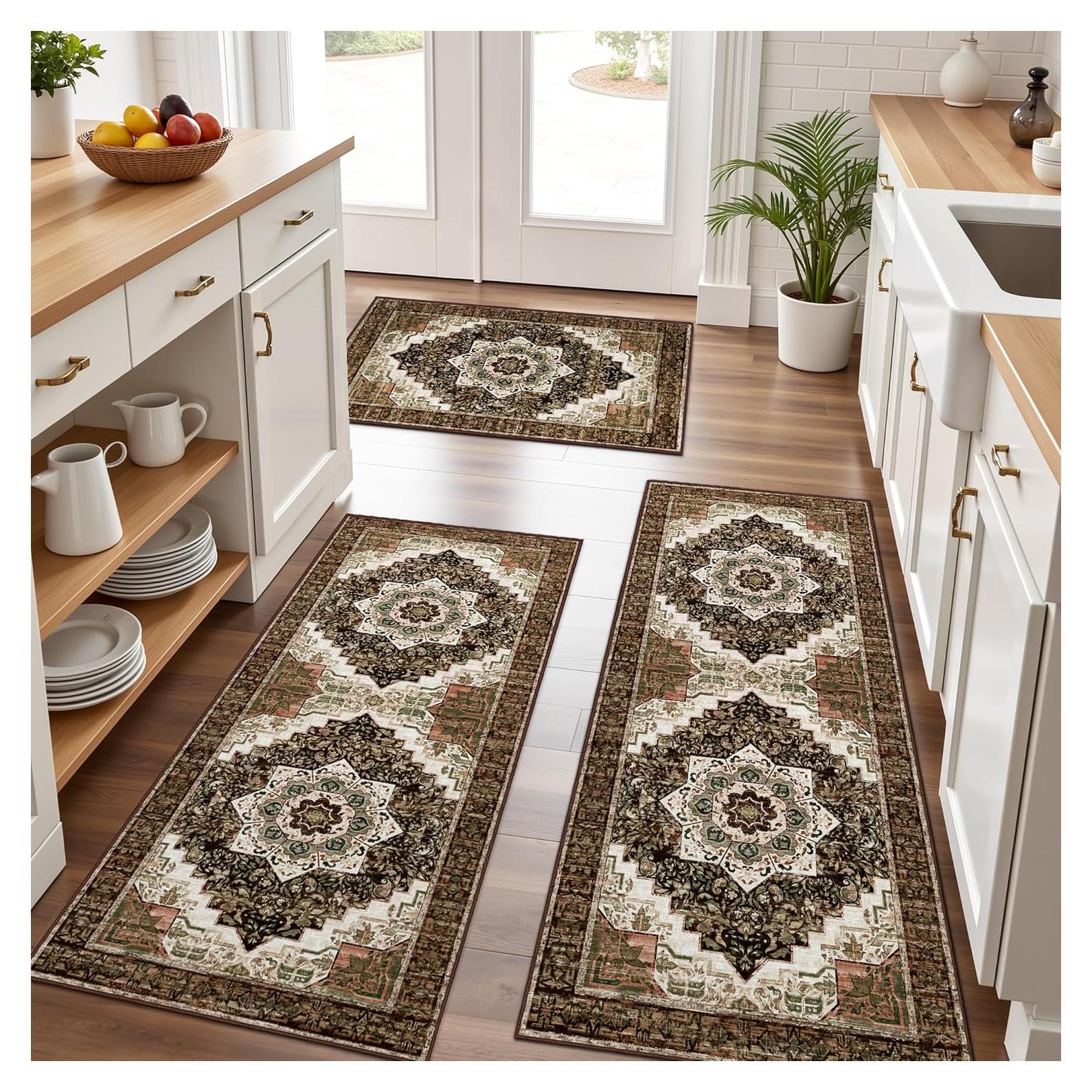 Juego de 3 Alfombrillas de Cocina Antideslizantes Tritard 100% Lavables