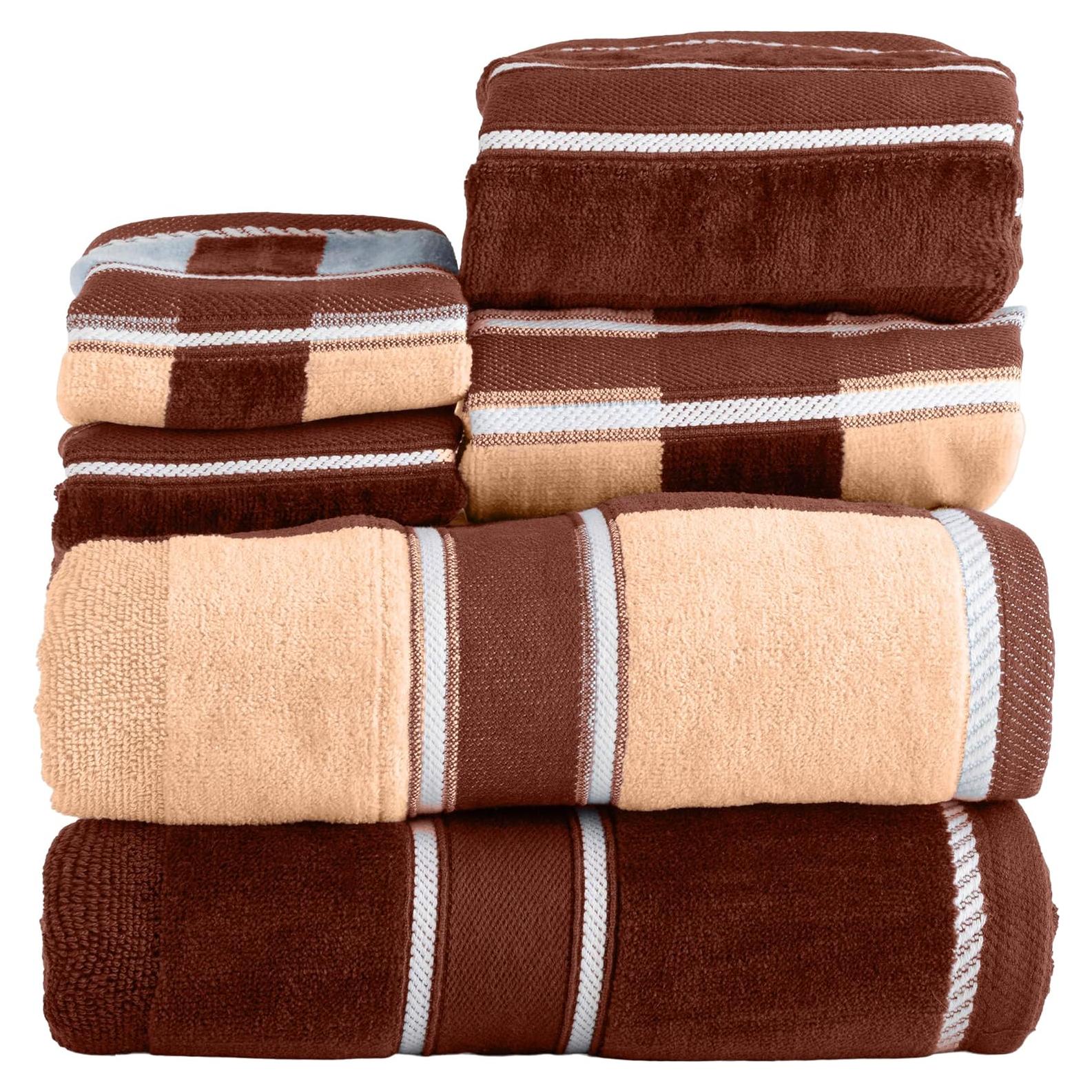 Juego de Toallas de Baño 6 Piezas Lavish Home 100% Algodón Beige