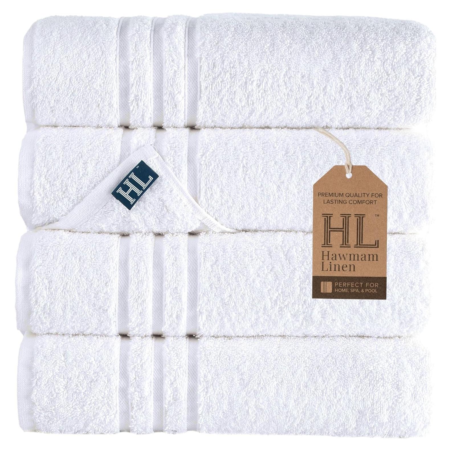Toallas de Baño Hawmam Linen 4 Piezas 68.6x137.2cm Algodón Turco