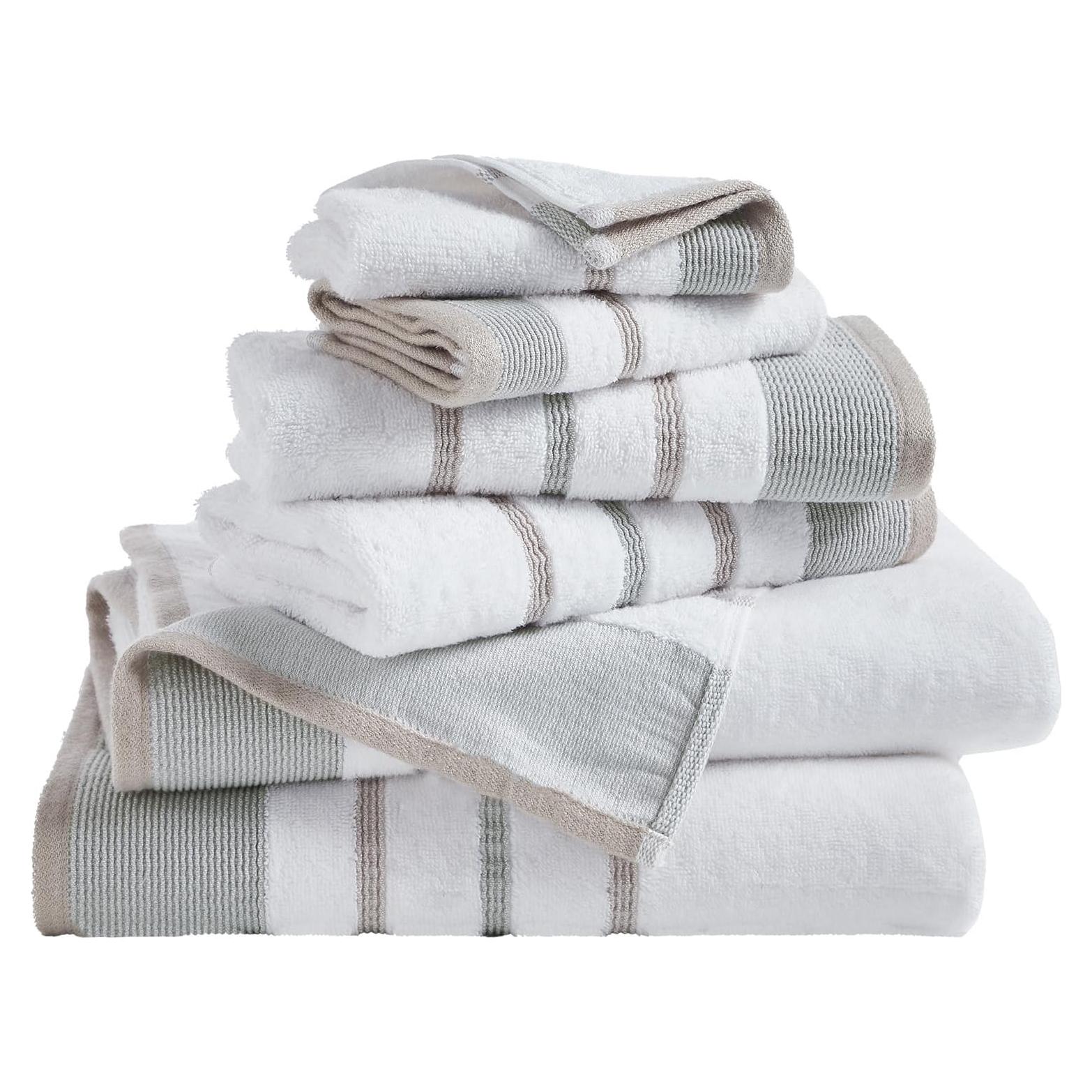 Juego de Toallas de Baño 6 Piezas Algodón Peinado Great Bay Home