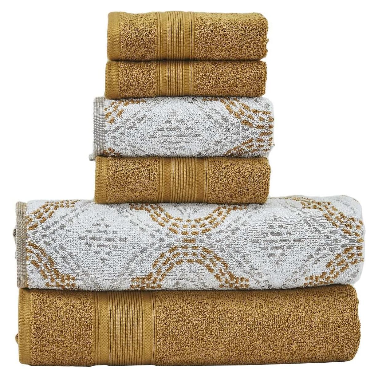 Conjunto de Toallas Jacquard Reversible 6 Piezas Modern Threads