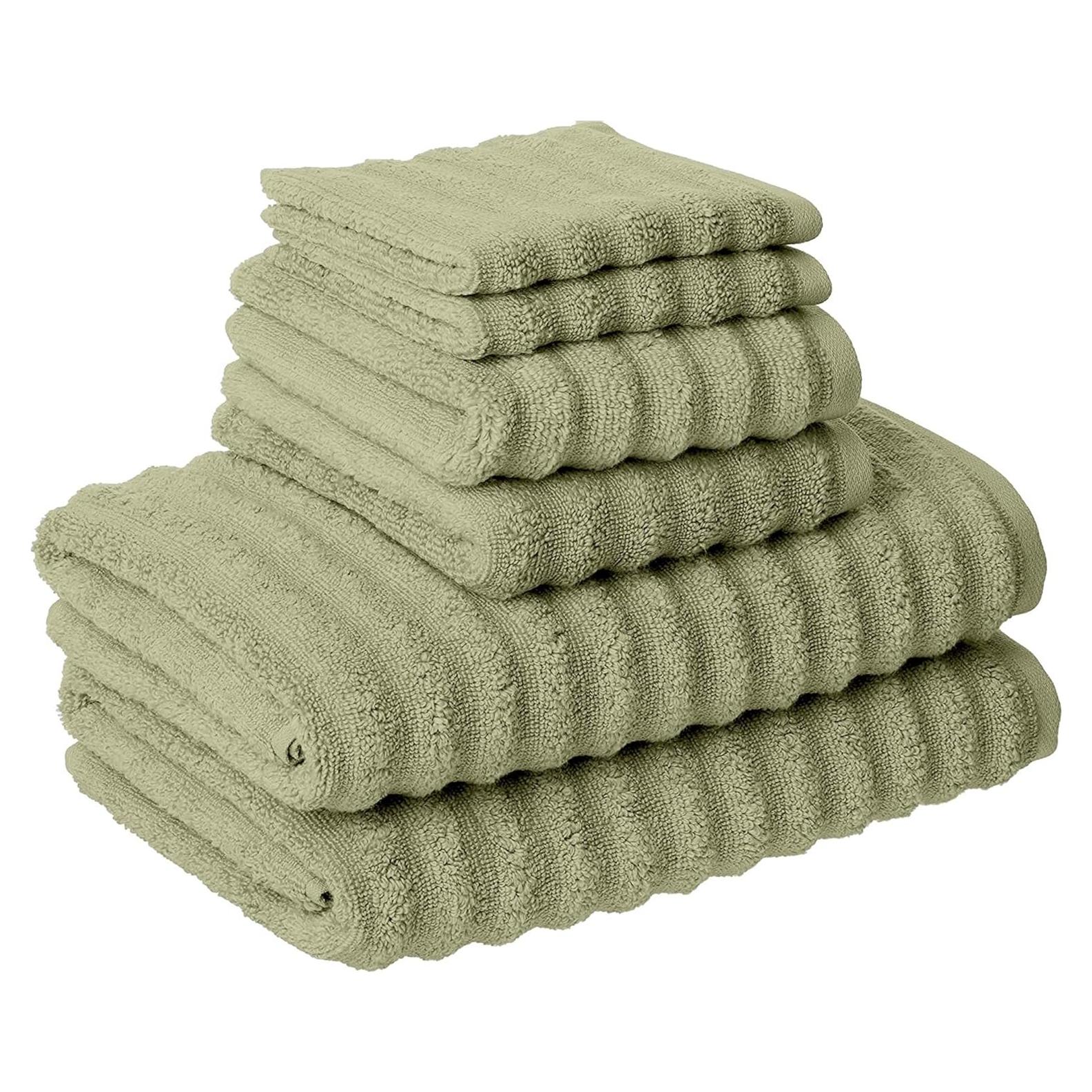 Juego de Toallas de Spa de Lujo Amrapur 6 Piezas 100% Algodón Sage