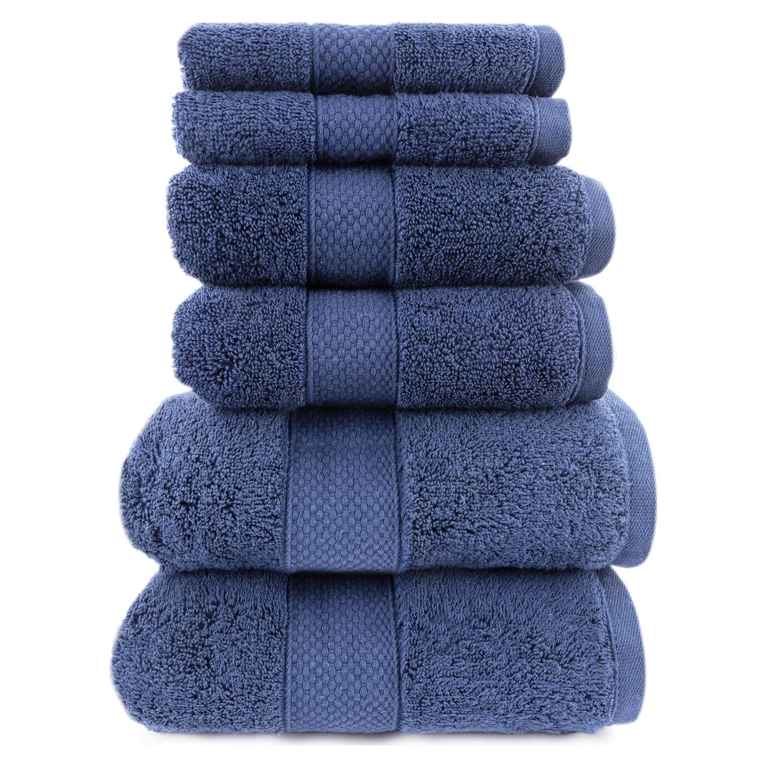 Juego de Toallas de Baño Maisonette Loft 6 Piezas Algodón Marino