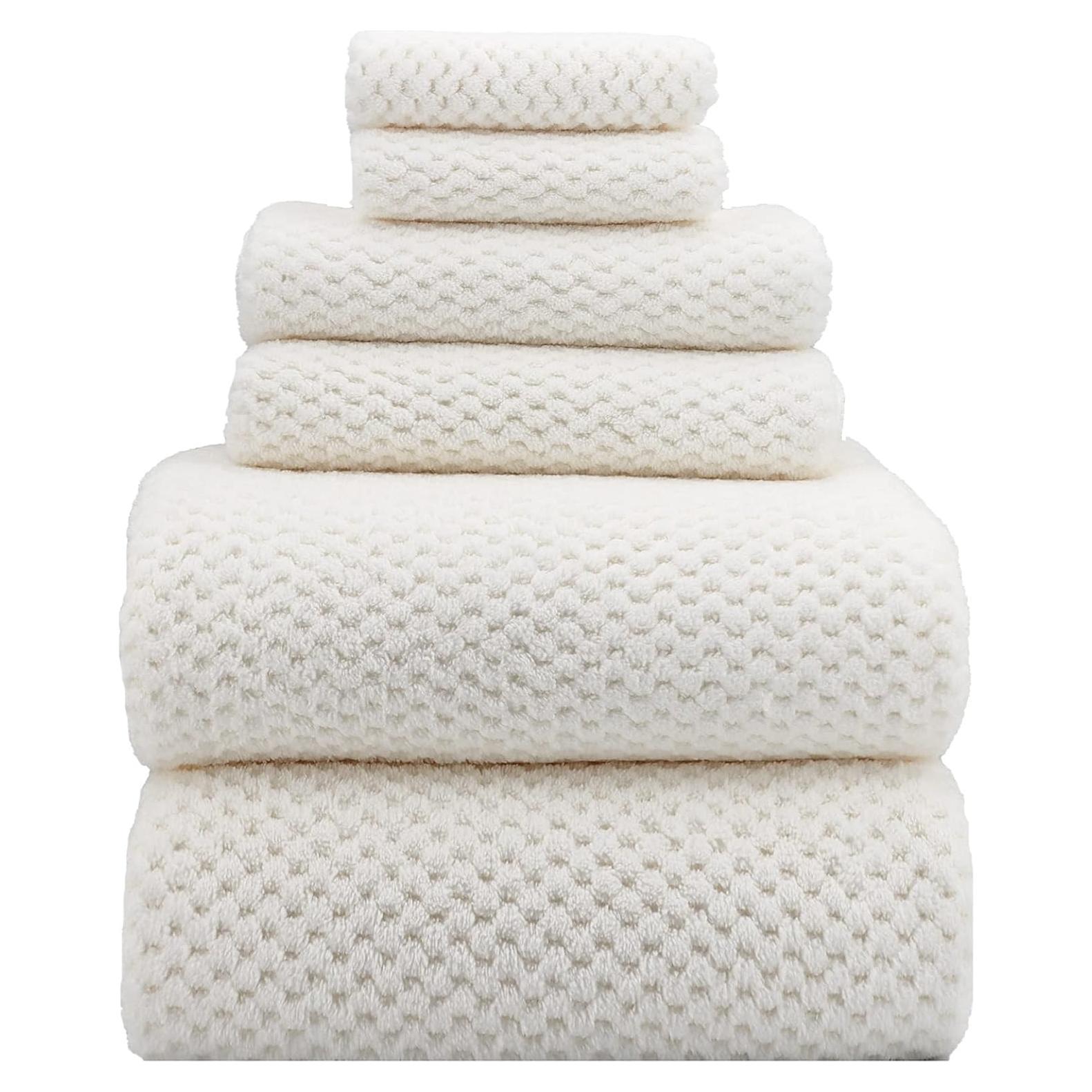 Juego de Toallas de Baño YTYC 6 Piezas Microfibra 100x200 cm