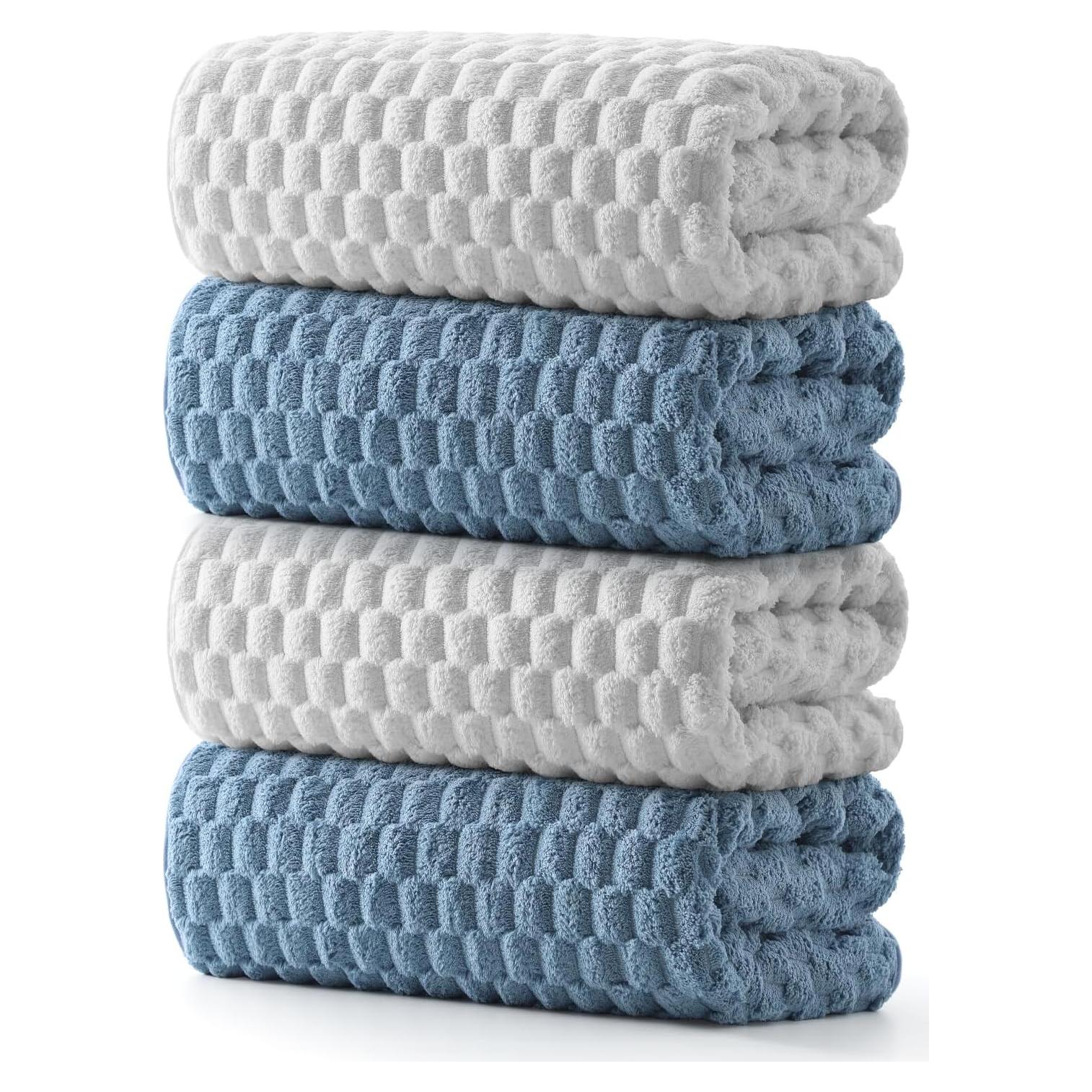 Juego de Toallas de Baño Microfibra REDKISS 4 Piezas 68.6x139.7 cm