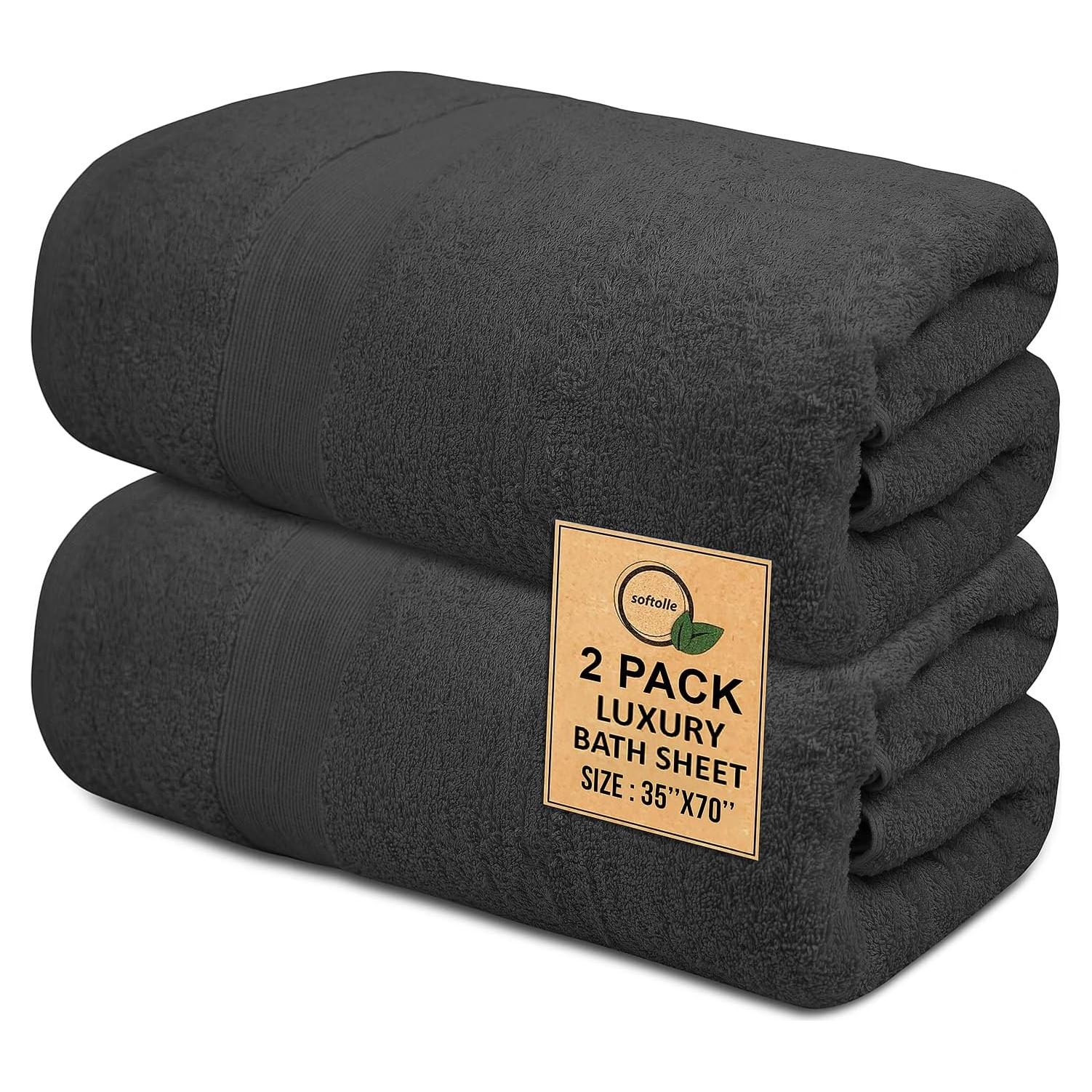 Toallas de Baño de Lujo Softolle 100% Algodón 89x178 cm - 2 Pzas