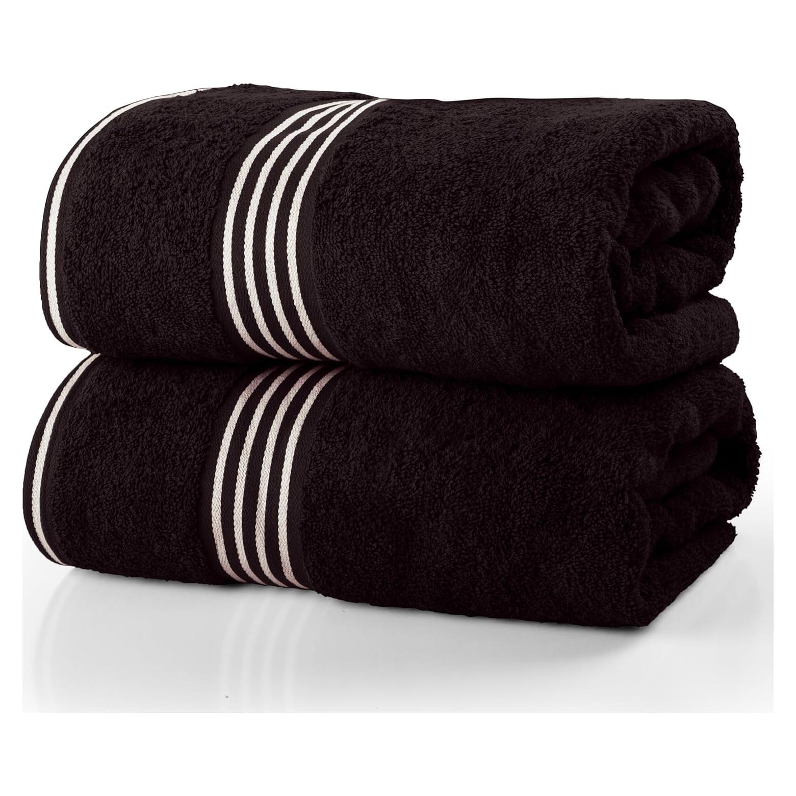 Juego de Toallas de Baño Lavish Home 2 Piezas 500GSM Negro