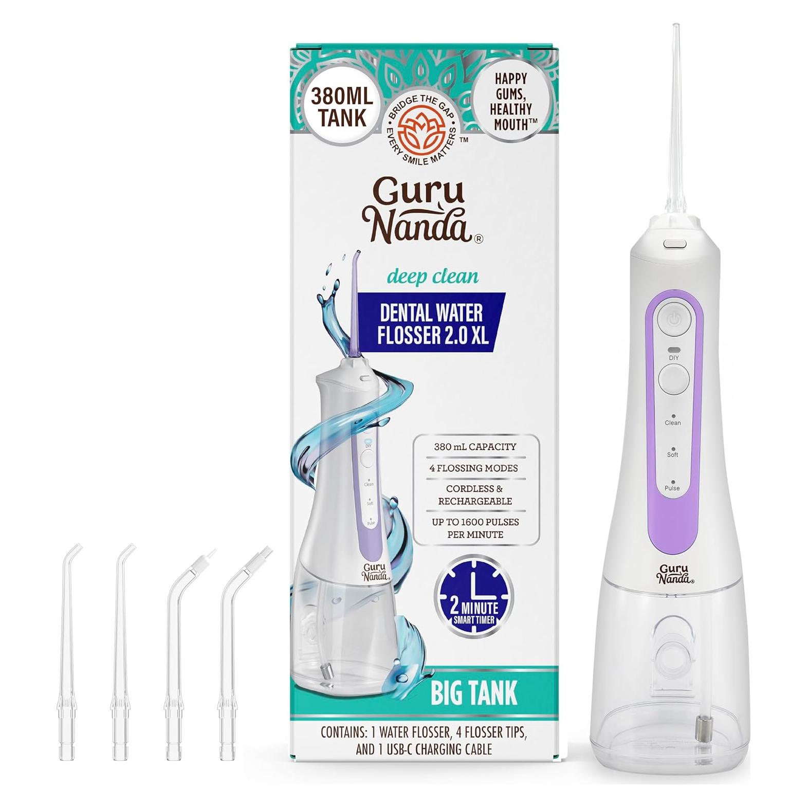 Irrigador Dental GuruNanda 2.0 XL Inalámbrico 380ml 4 Modos