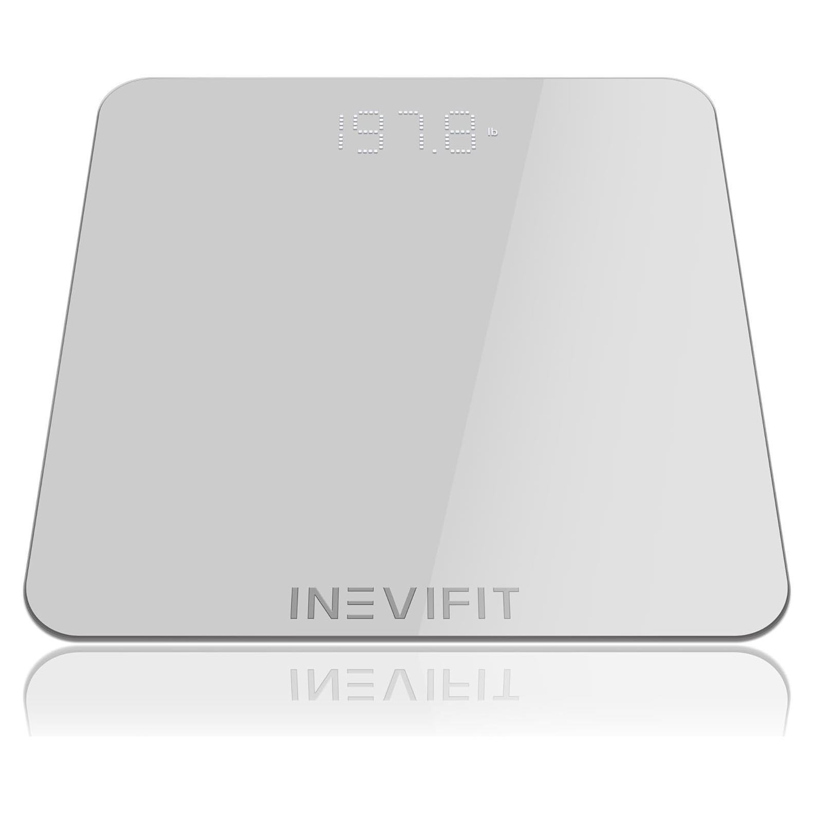 Báscula de baño digital INEVIFIT, 181.44 kg, plata