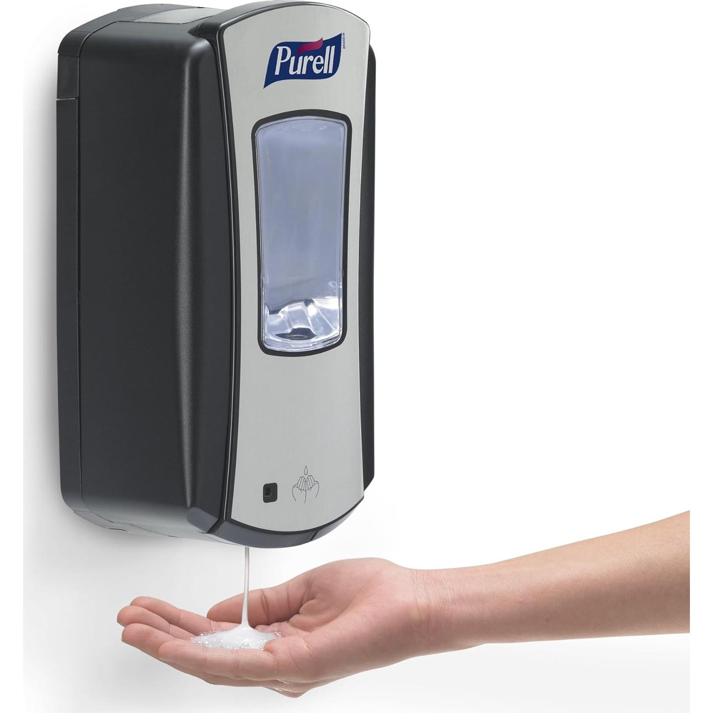 Dispensador de desinfectante de manos Purell LTX-12 sin contacto, Cromo/Negro