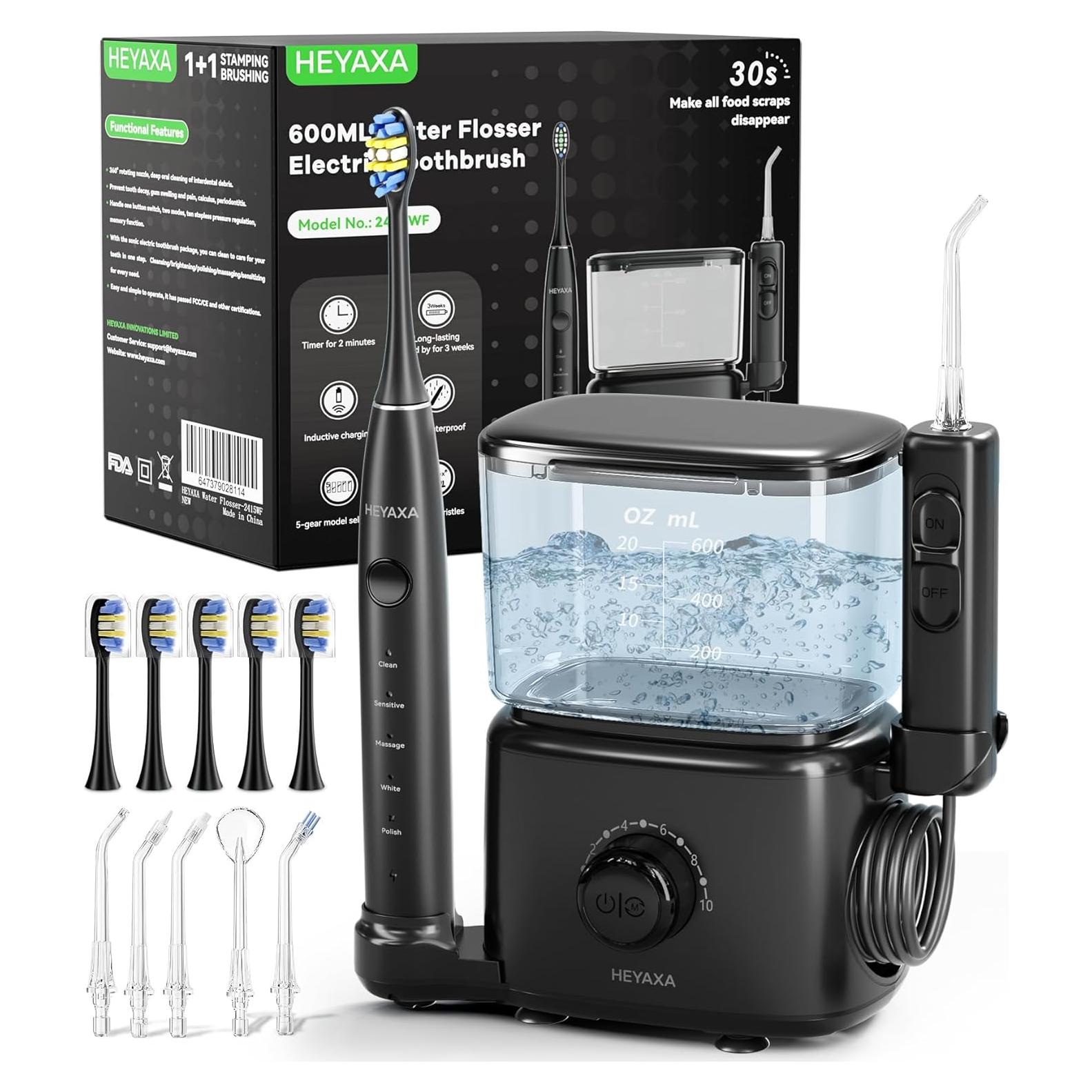 Combo Irrigador Dental y Cepillo Eléctrico HEXAYA 600ml 10 Modos