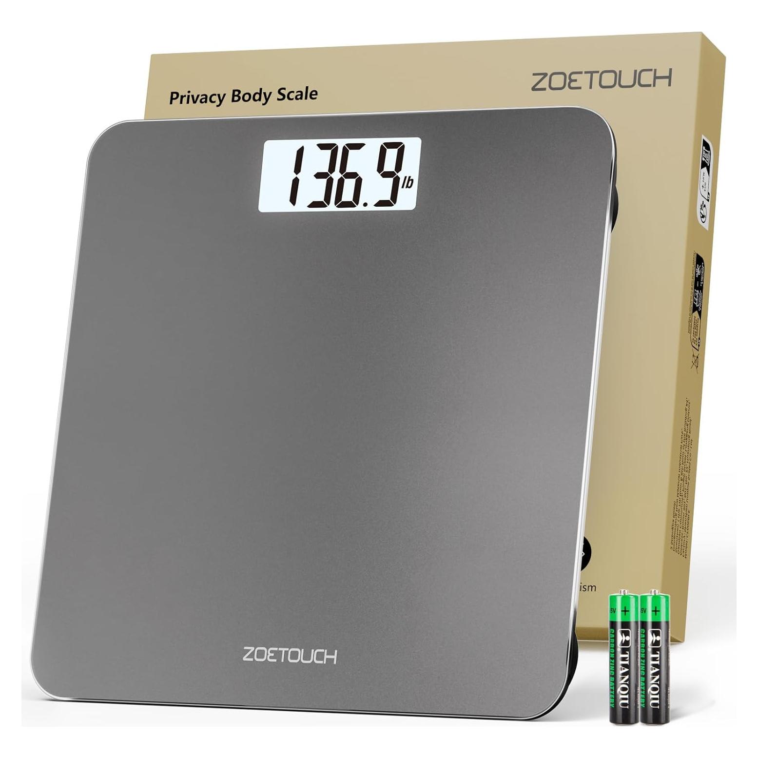 Báscula de Baño Digital ZOETOUCH 180kg Pantalla LCD Gris
