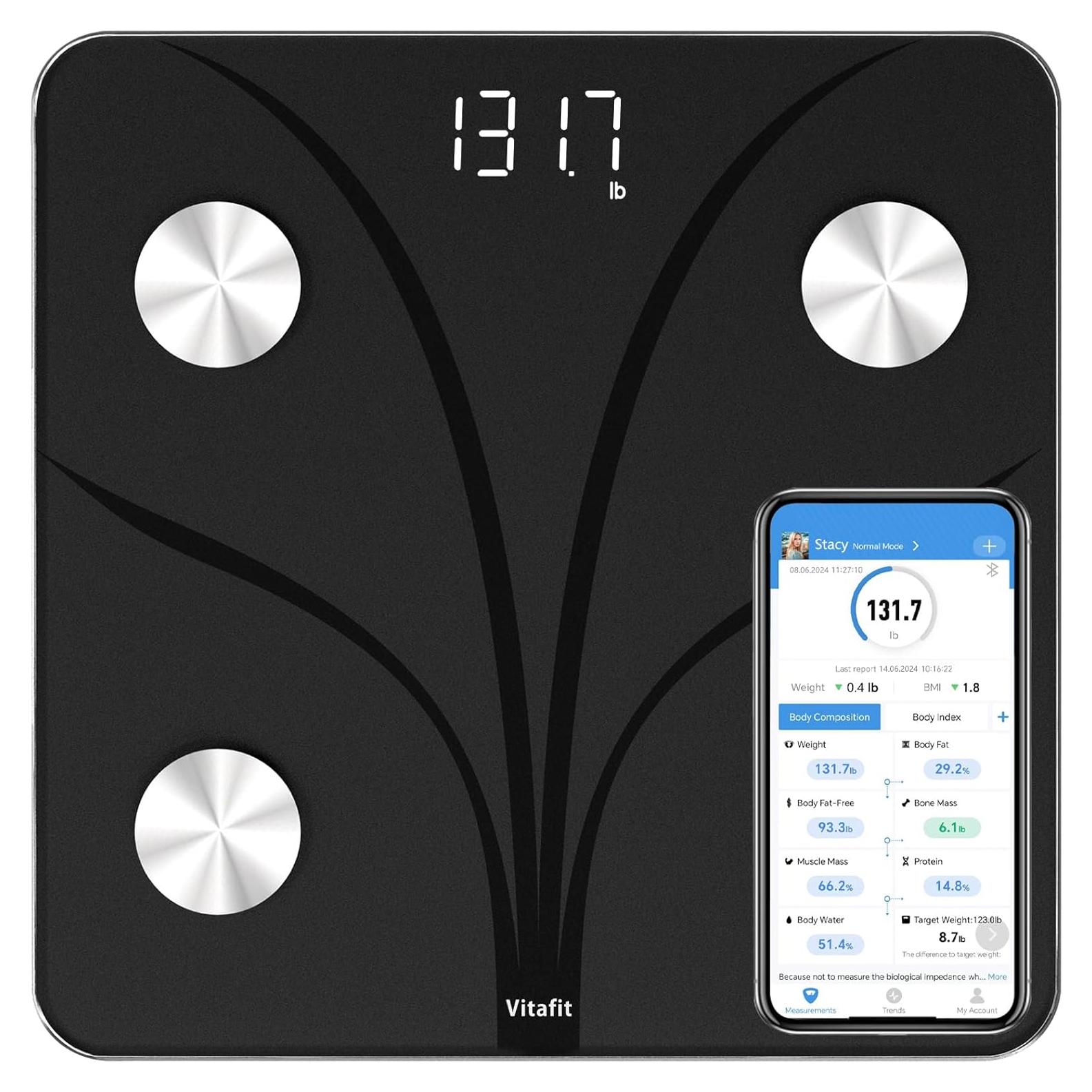 Báscula de Baño Inteligente Vitafit VT702 - 181.44kg, Análisis IMC