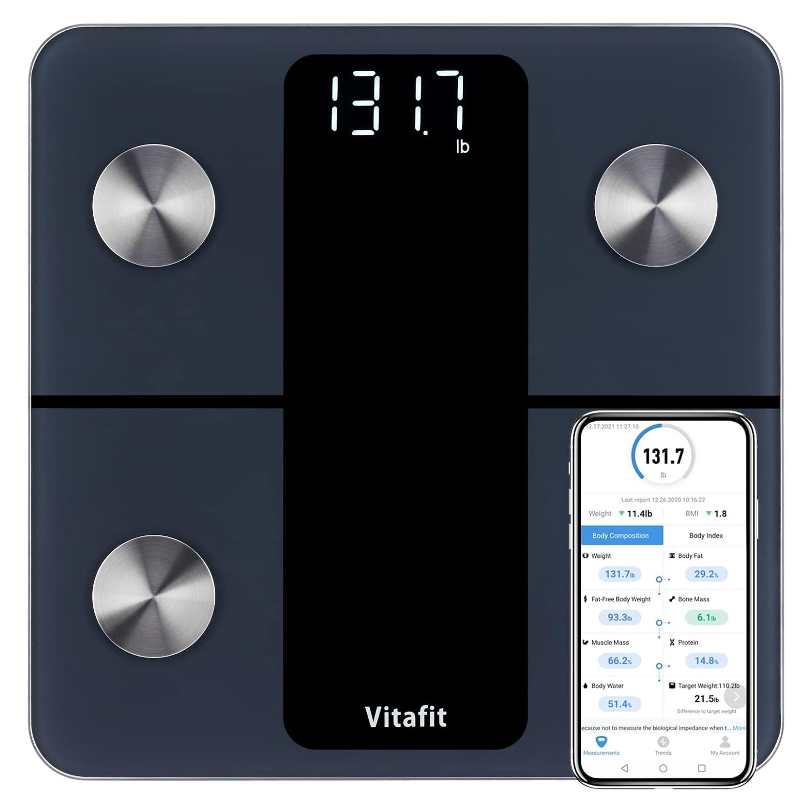 Balanza de Baño Inteligente Vitafit VT701 181kg Alta Precisión