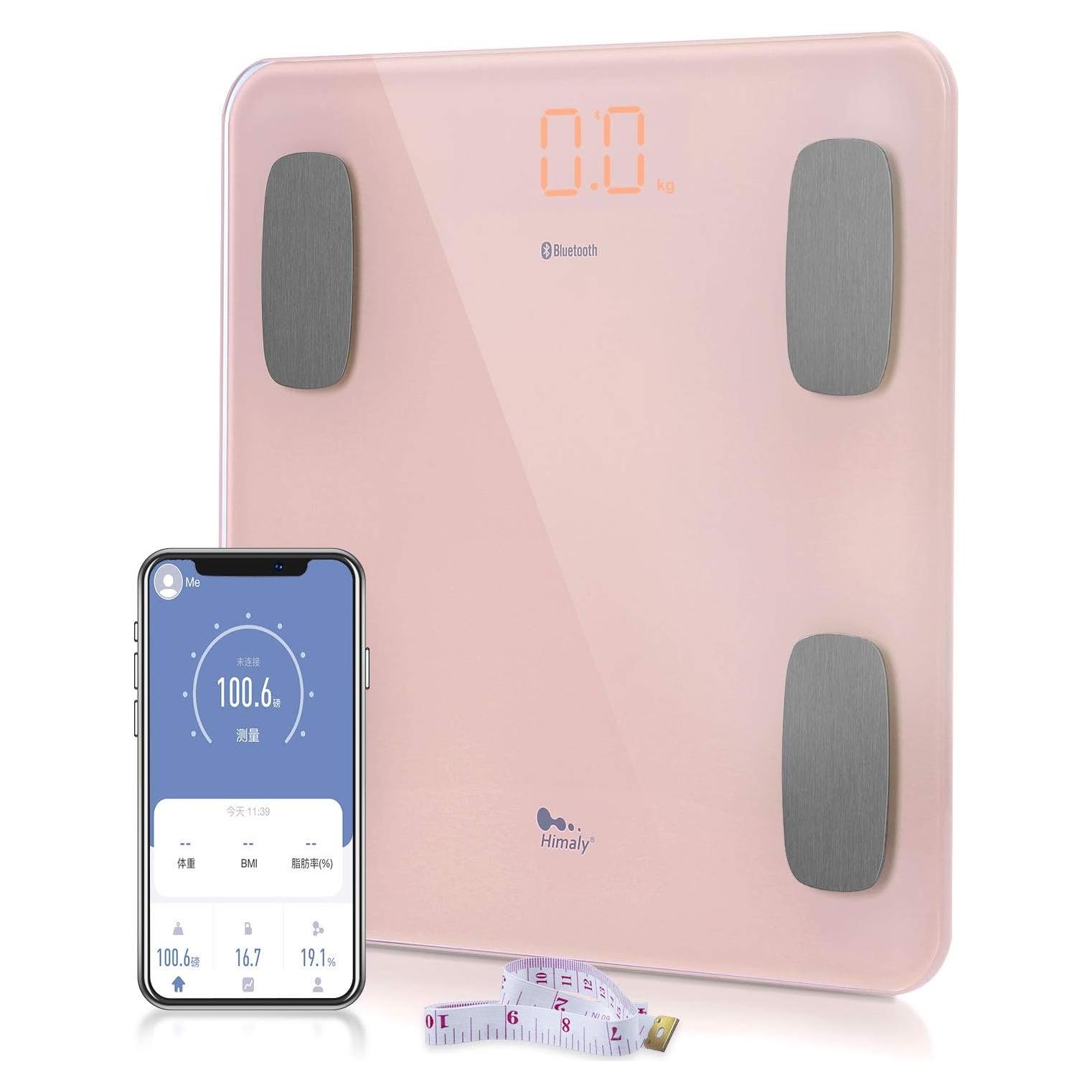 Báscula de Grasa Corporal Himaly Rosa Digital Bluetooth 181 kg