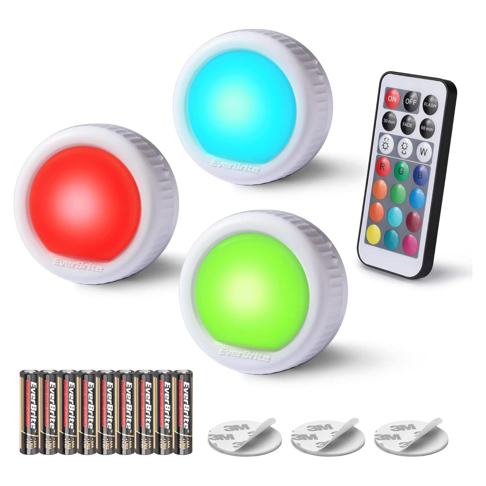 EverBrite Luz LED Táctil Multicolor 3 Piezas 80 Lúmenes