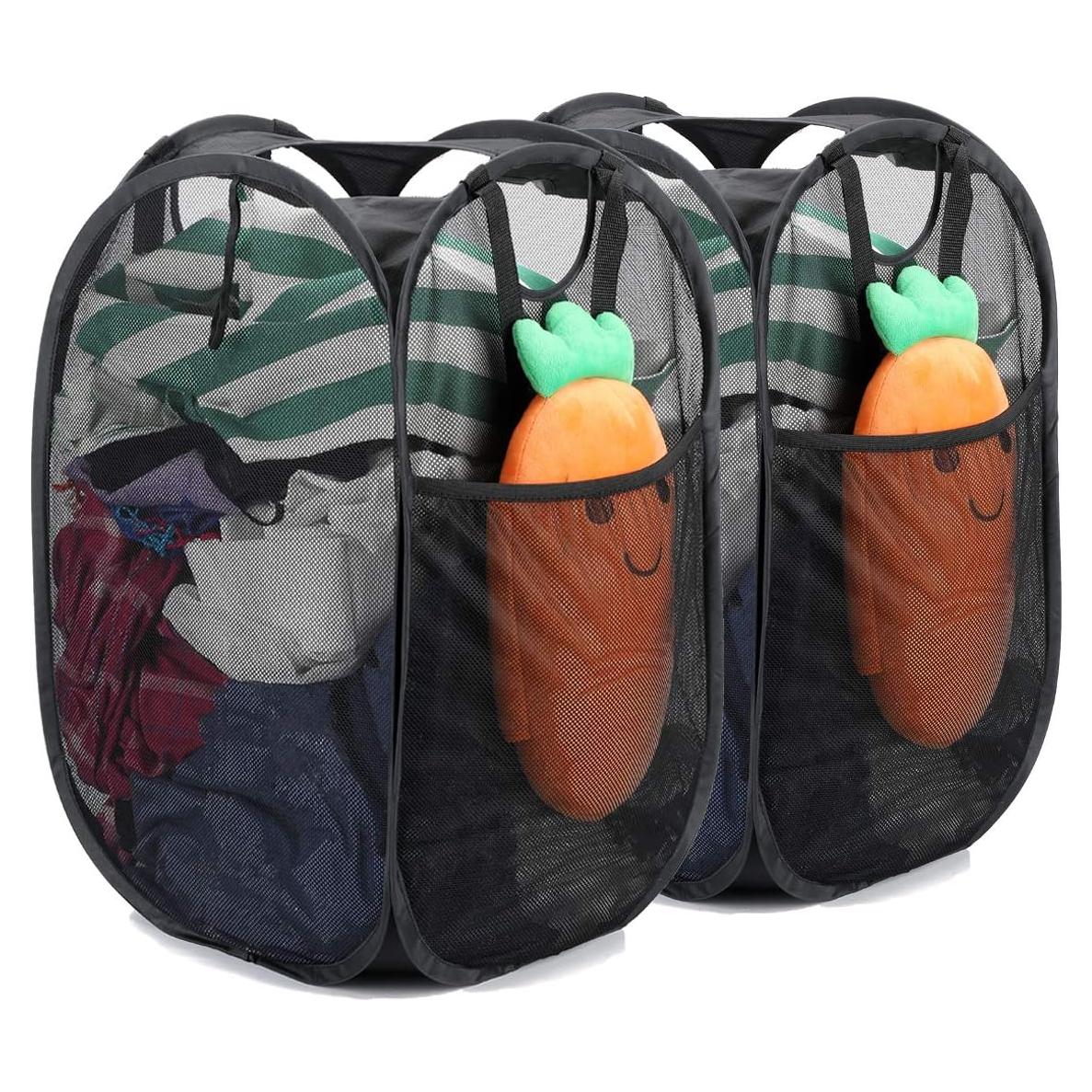 Cesta de Ropa Plegable HOUSE AGAIN - 2 Pcs, 21.77 kg, Negro