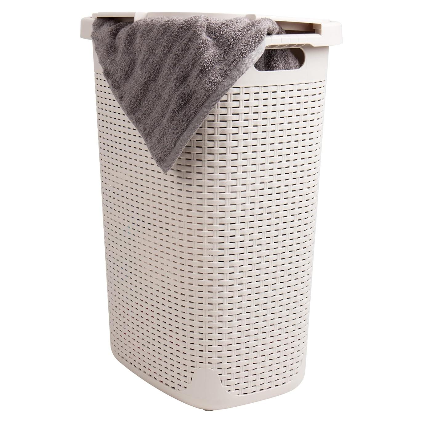 Cesto de Ropa Slim Mind Reader 60L con Tapa Marfil