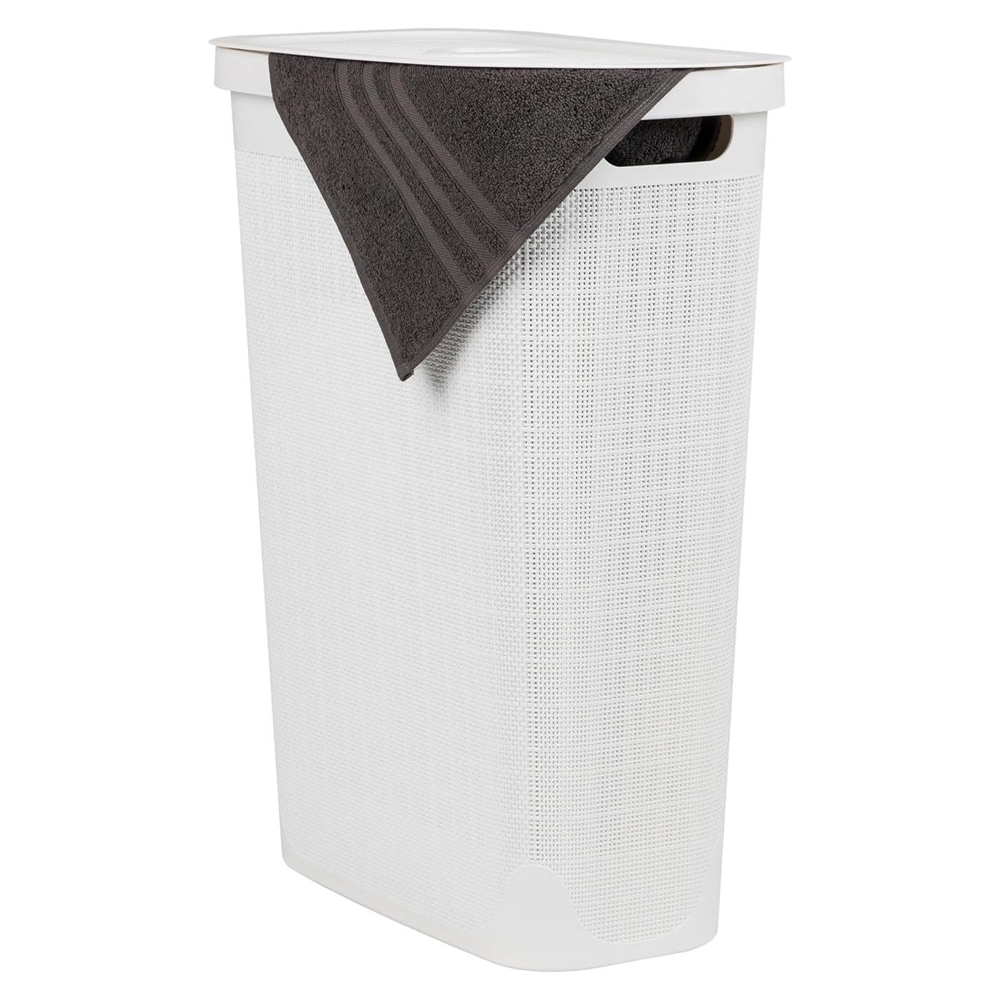 Cesto de Ropa Slim Mind Reader 40L Blanco con Tapa