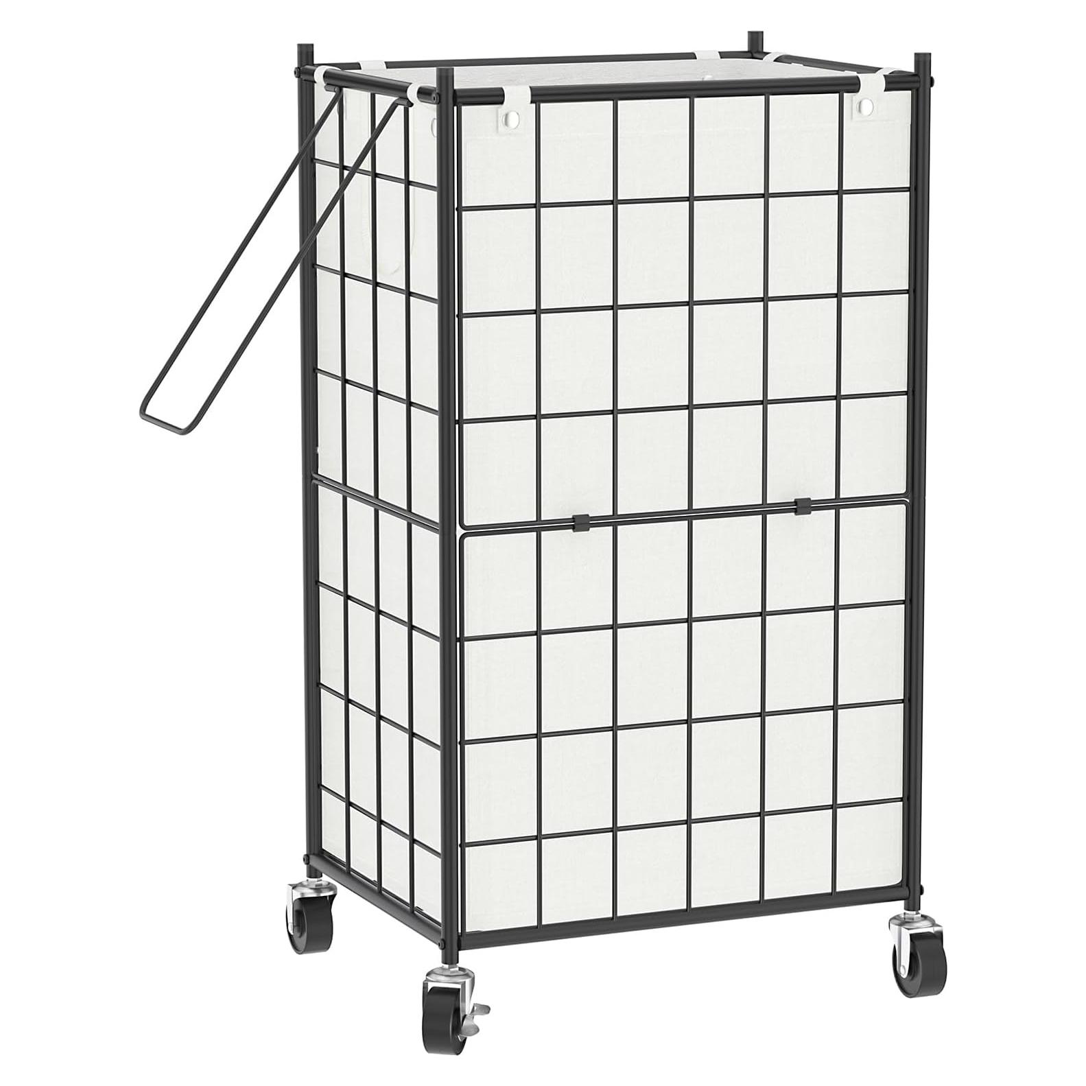 Cesto de Ropa Rodante WOWLIVE 100L con Ruedas y Bolsa Extraíble