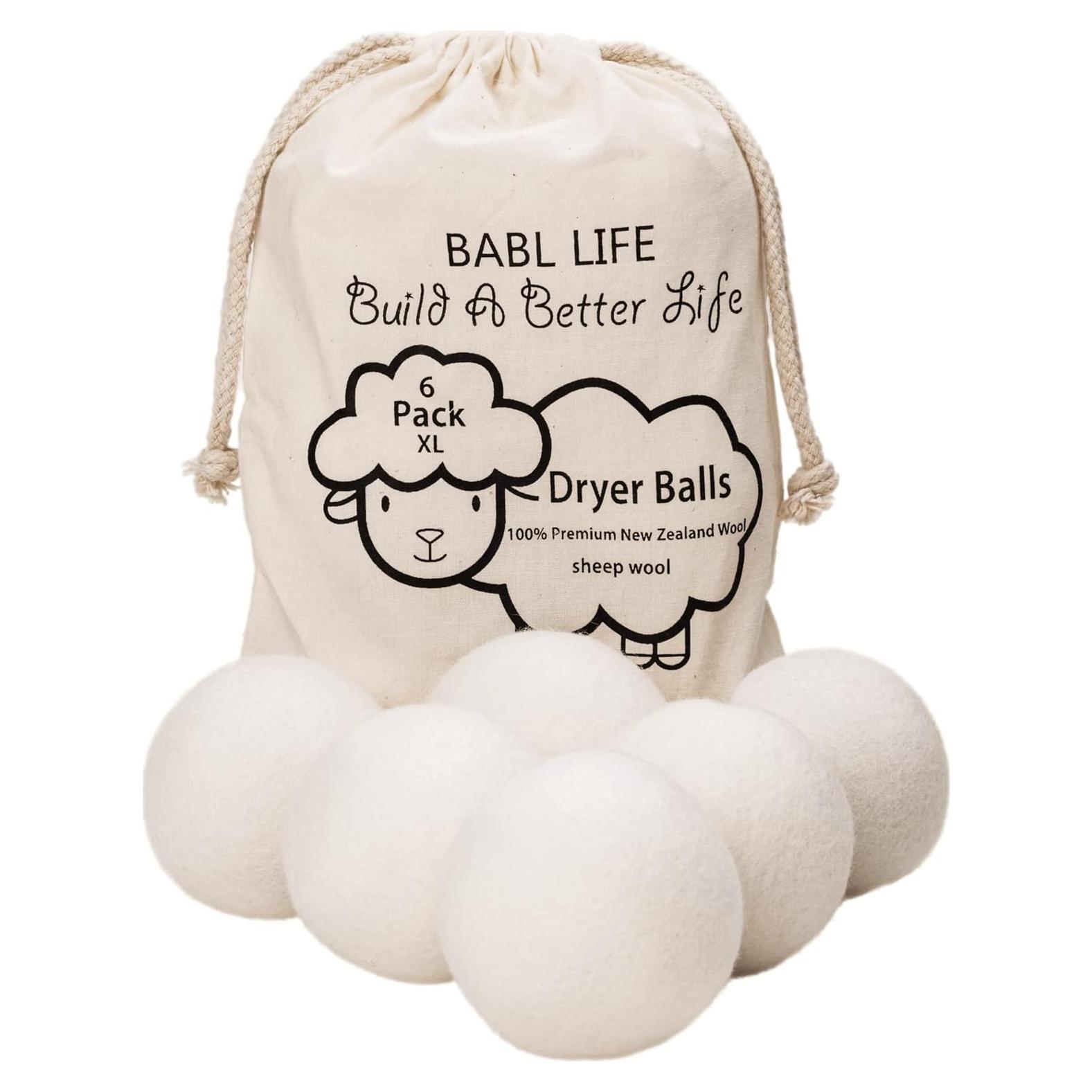 Bolas de Secado de Lana BABL LIFE - Paquete de 6 XL 7.62 cm
