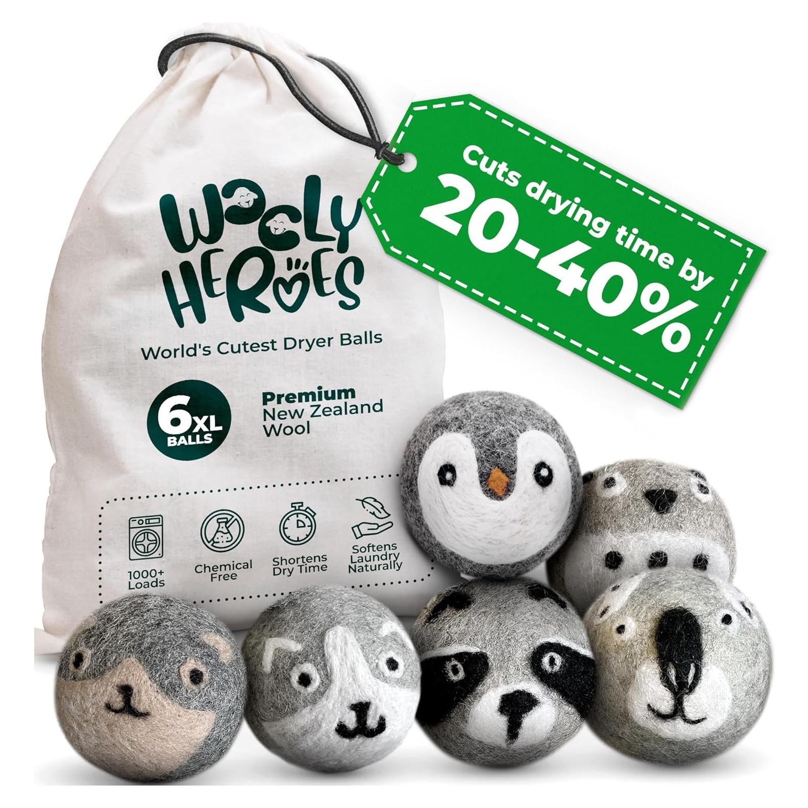 Bolas de Secadora de Lana Reutilizables Héroes de la Lana 6-Pack